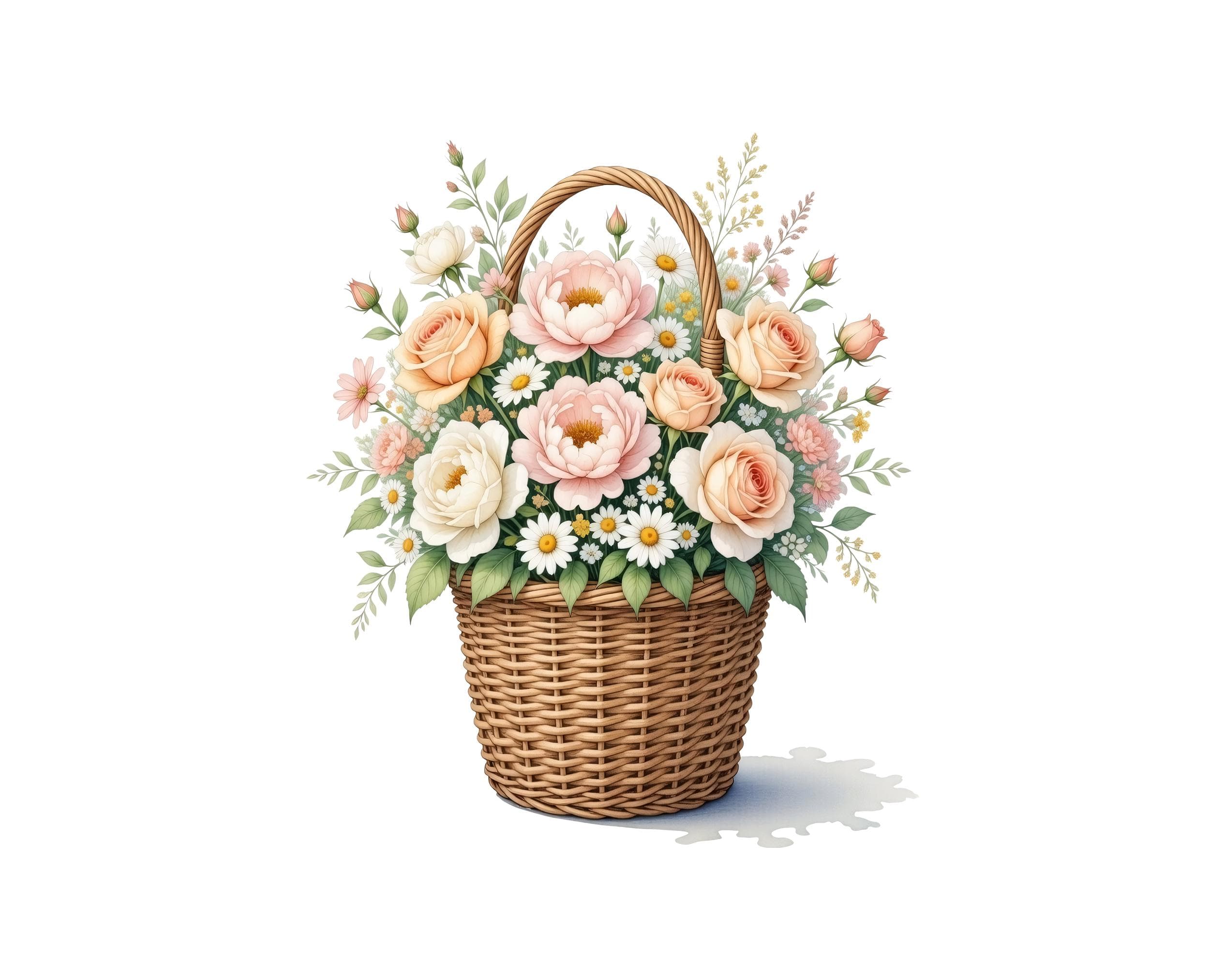 Watercolor Spring Flower Clipart Bundle – 30 Beautiful Floral Designs, with transparent background