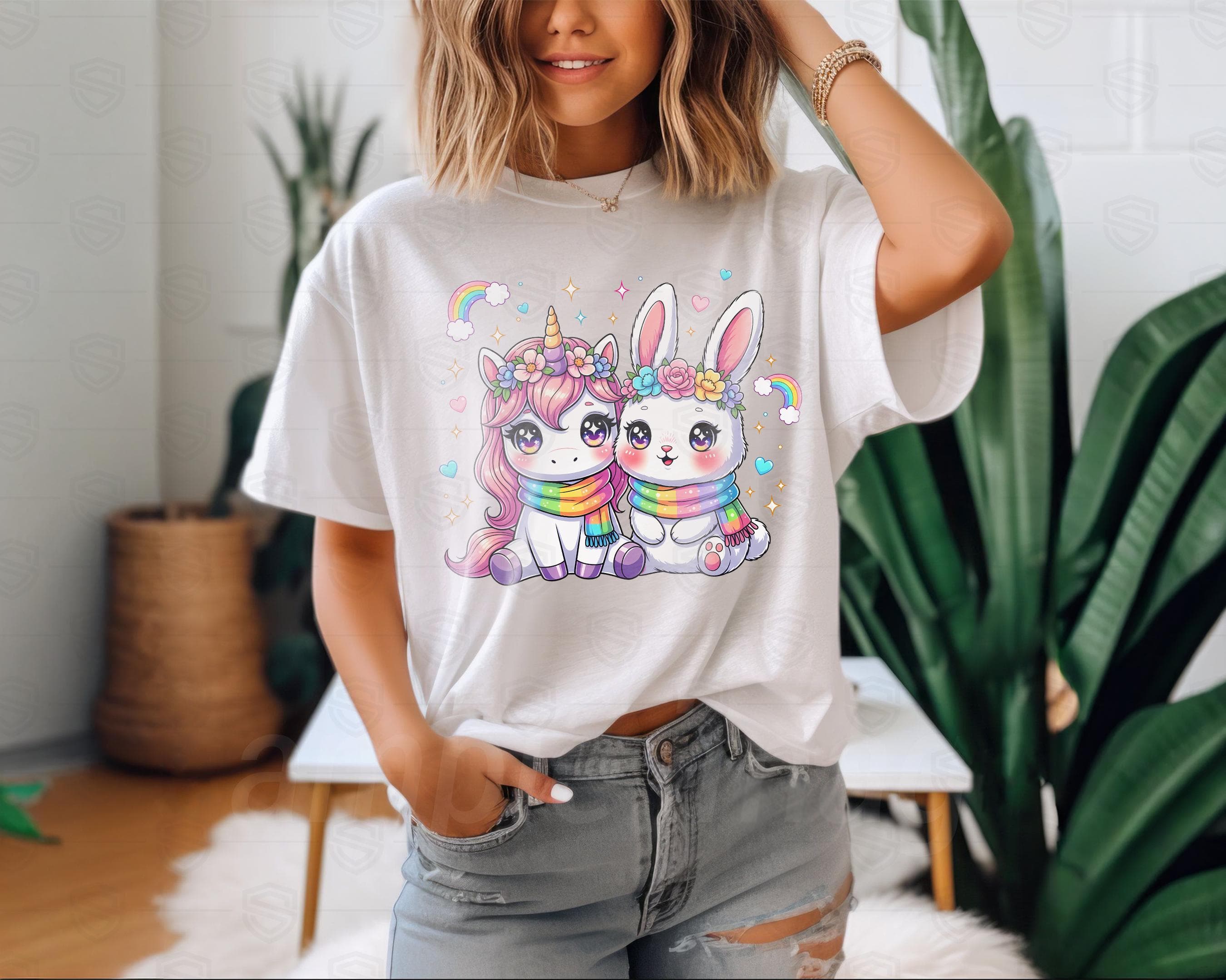 Kawaii chibi rainbow animals clipart collection for pride month sublimation and stickers