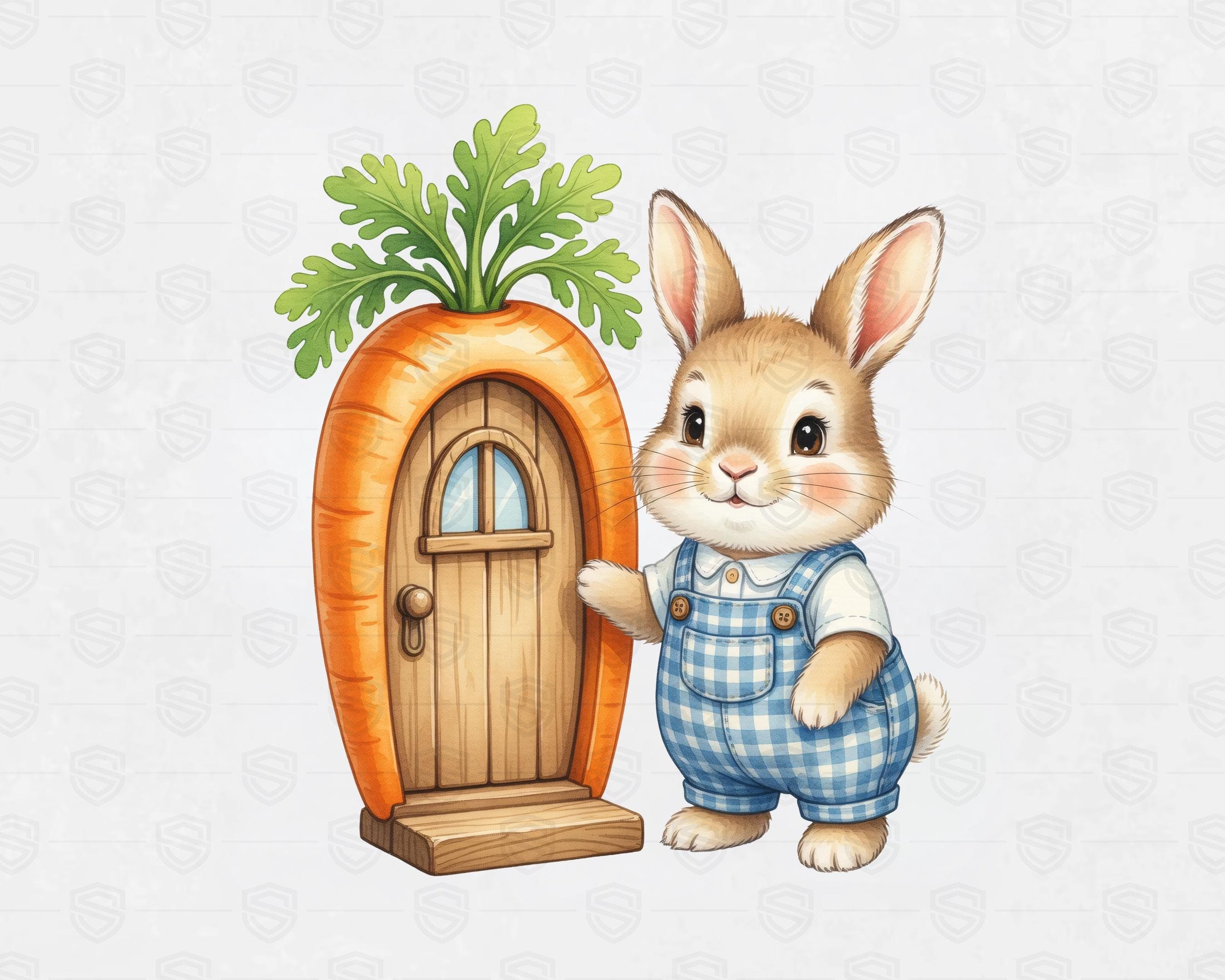 Easter Bunny Clipart Bundle PNG, Pastel Watercolor Easter Eggs, Spring Floral Bunny Clipart, Sublimation Design, Commercial License - image 4