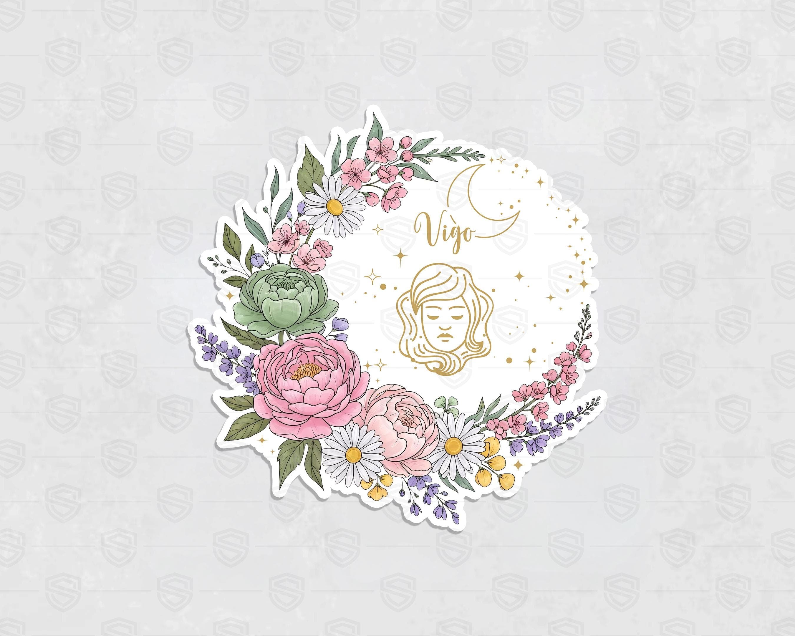 Floral Zodiac Sign Stickers Bundle PNG | Astrology Signs Clipart | Spring Flower Horoscope Art | Boho Celestial Stickers - image 4