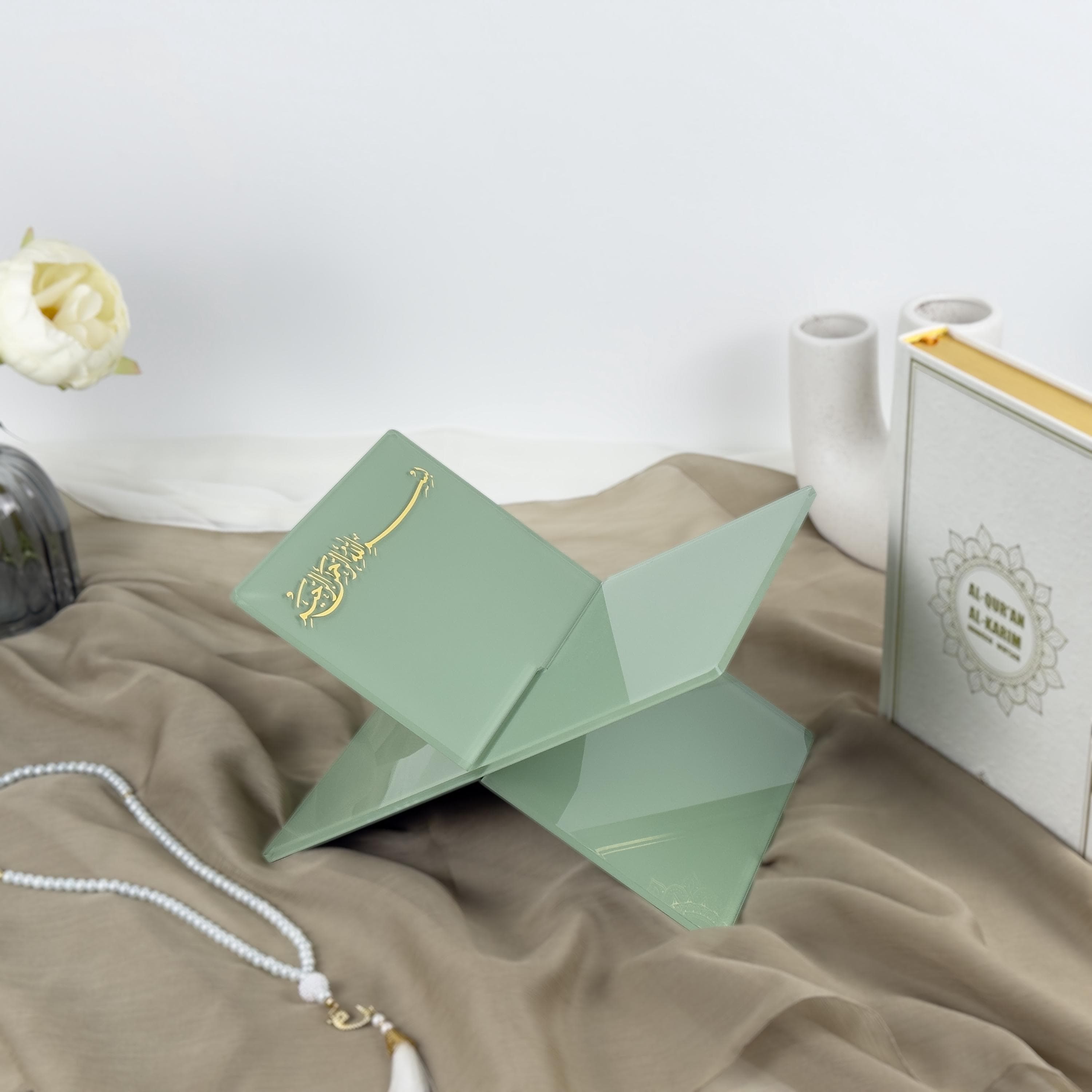 Personalized Olive Green Acrylic Quran Holder: Islamic Gift with Bismillah - image 4