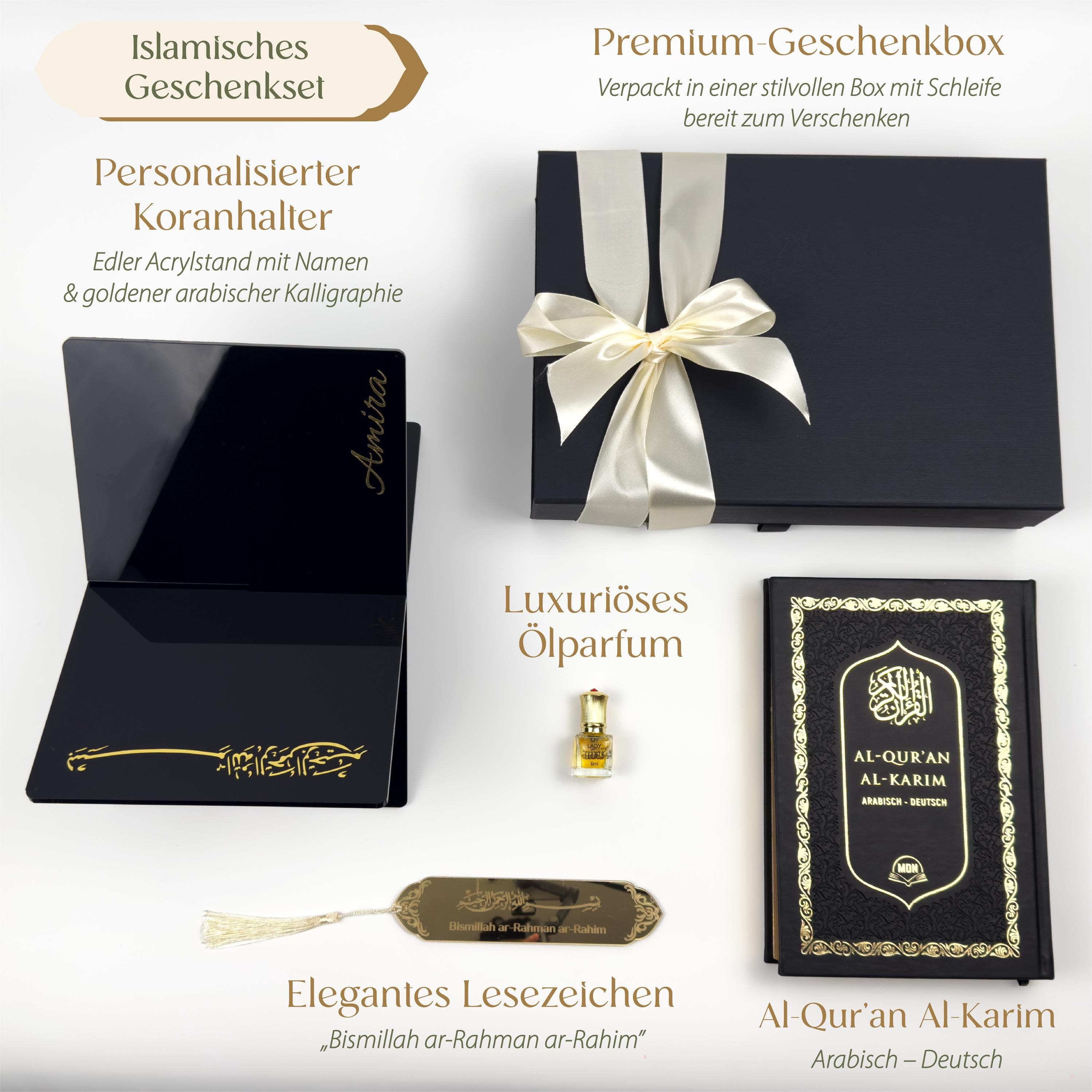 Personalized Quran Gift Box: Arabic-German, Ramadan Eid Nikah Gift - image 4