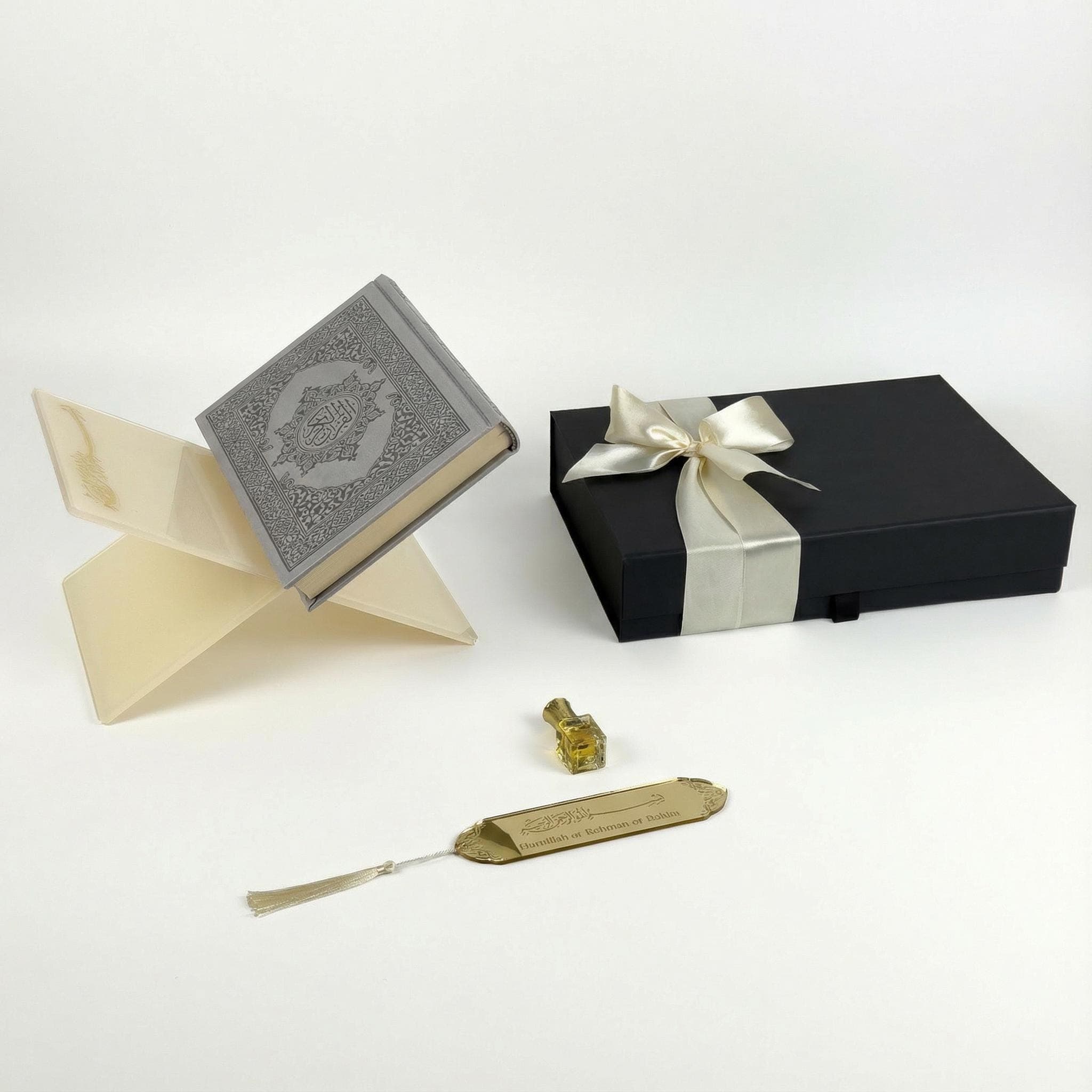 Personalized Islamic Gift Set: Arabic Quran,Quran Holder  Gift Box for Ramadan, Eid, Islamic Wedding