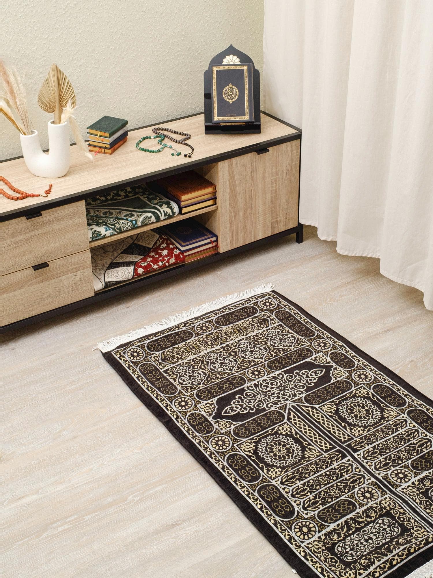 padded prayer rug kaaba style, as ramadan or islamic gift, eid gift