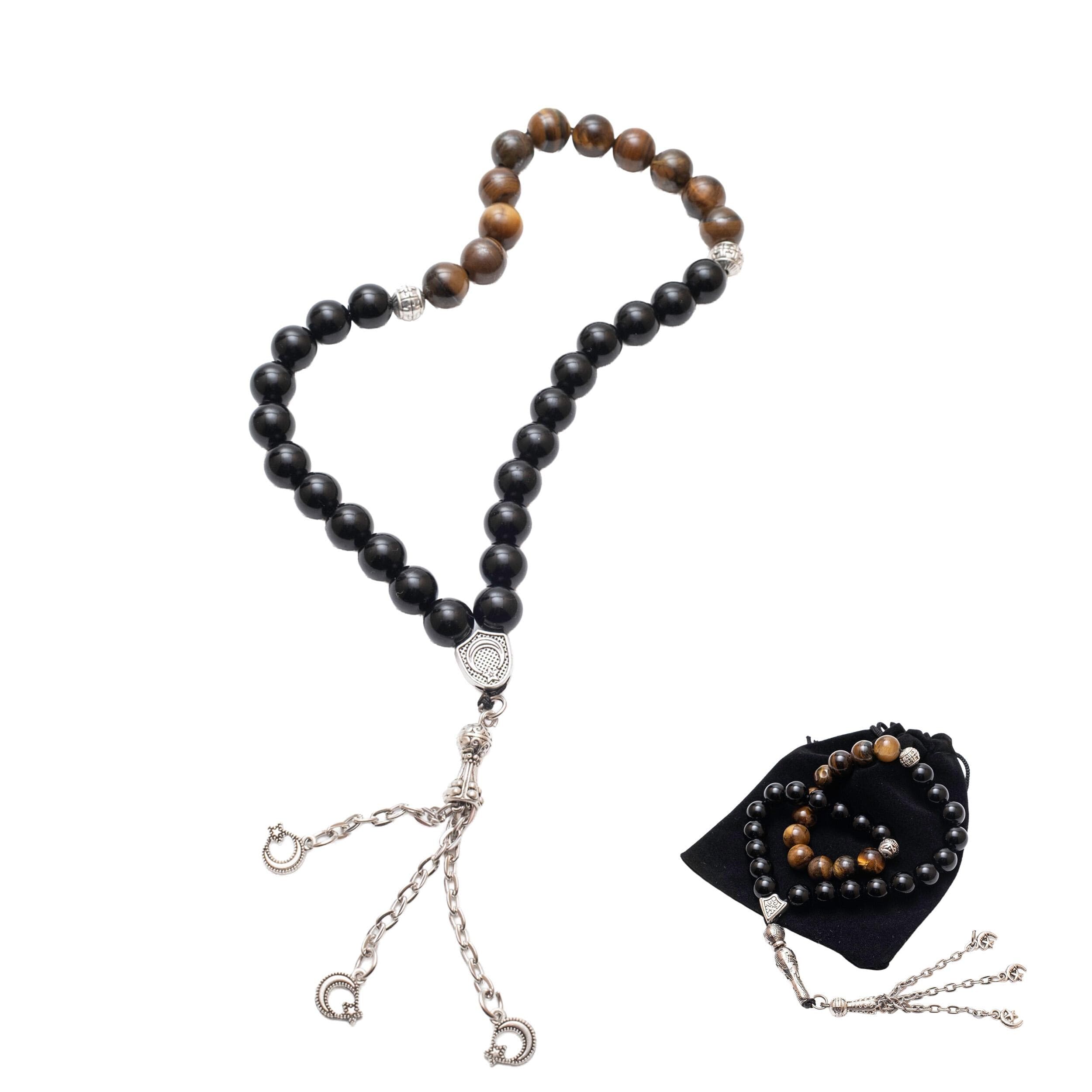 Tiger Eye Tasbih – 33 Beads | Natural Stone Dhikr Prayer Beads