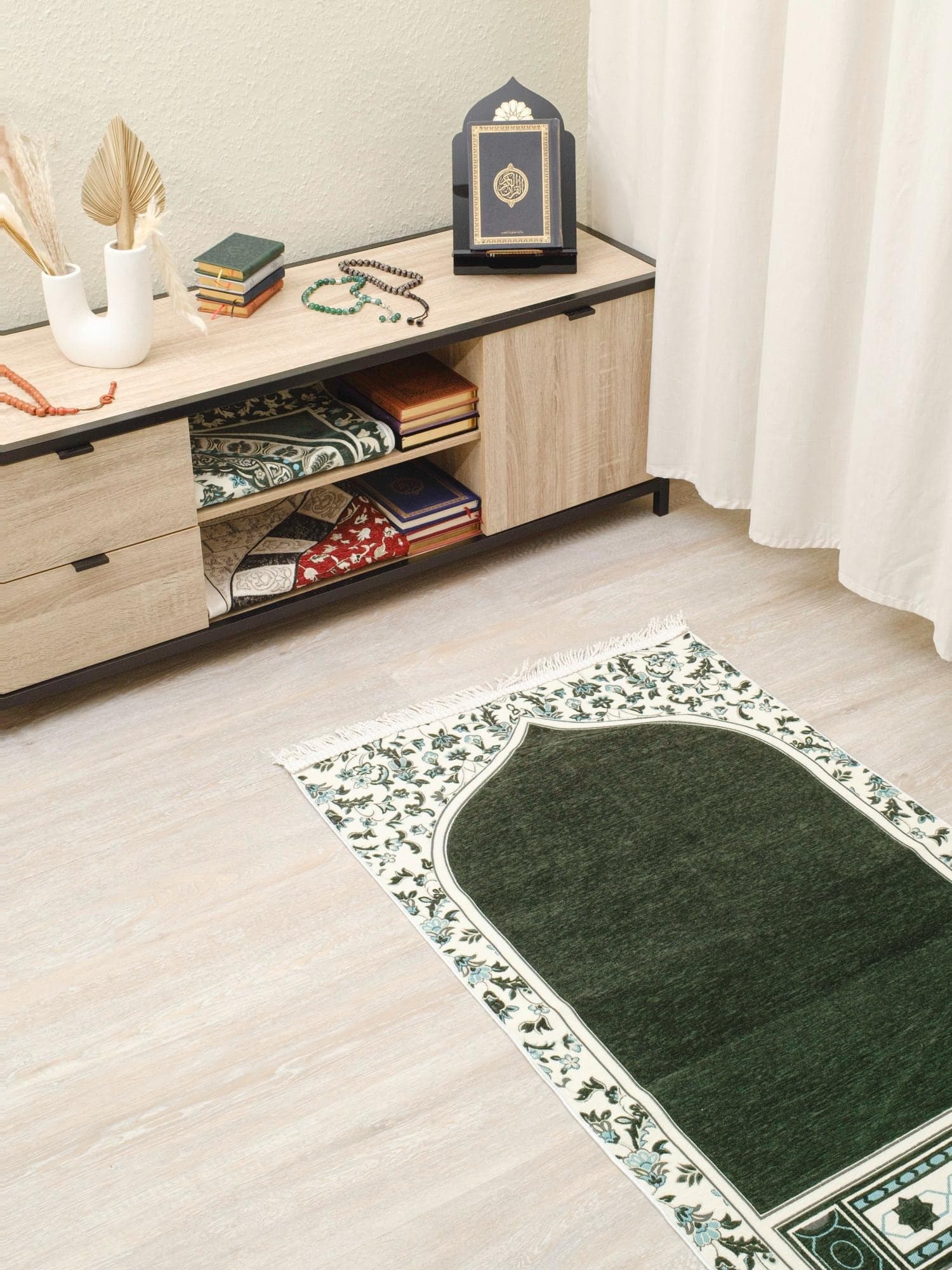 Rawda  Medina Bloom Prayer Mat, Prayer Rug | Soft, Minimal Floral Border Design | Ramadan gift - image 3
