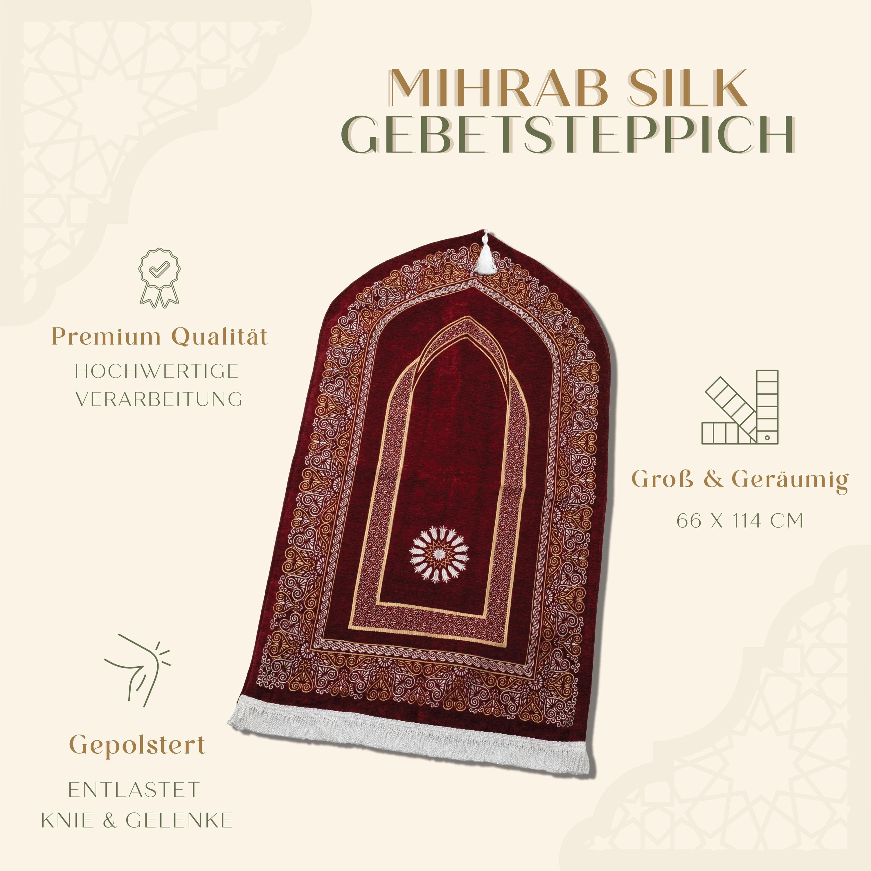 Mihrab Prayer Rug with Light Padding – Luxury Silk-Look Islamic Prayer Mat - image 5