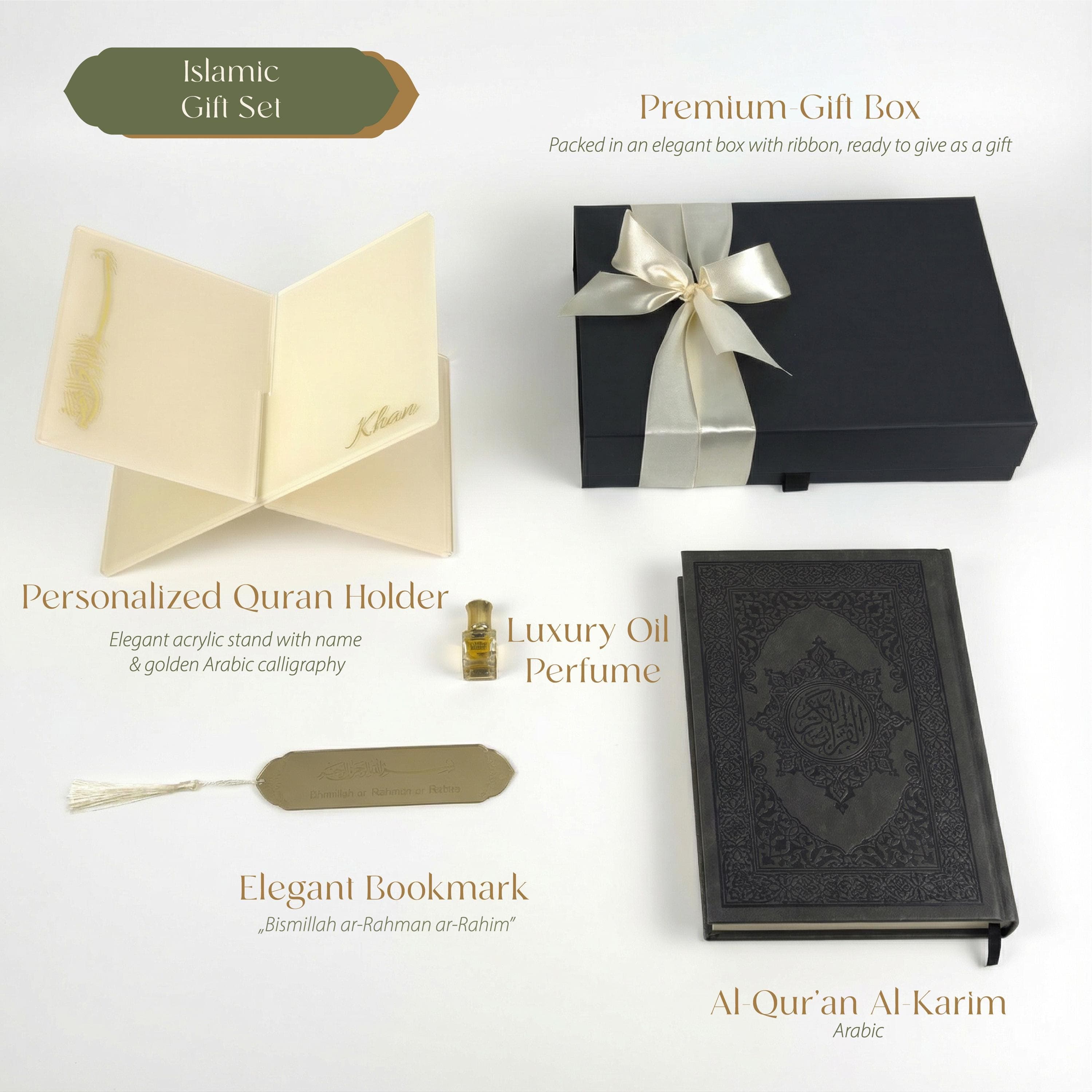 Personalized Islamic Gift Set: Arabic Quran,Quran Holder  Gift Box for Ramadan, Eid, Islamic Wedding - image 3