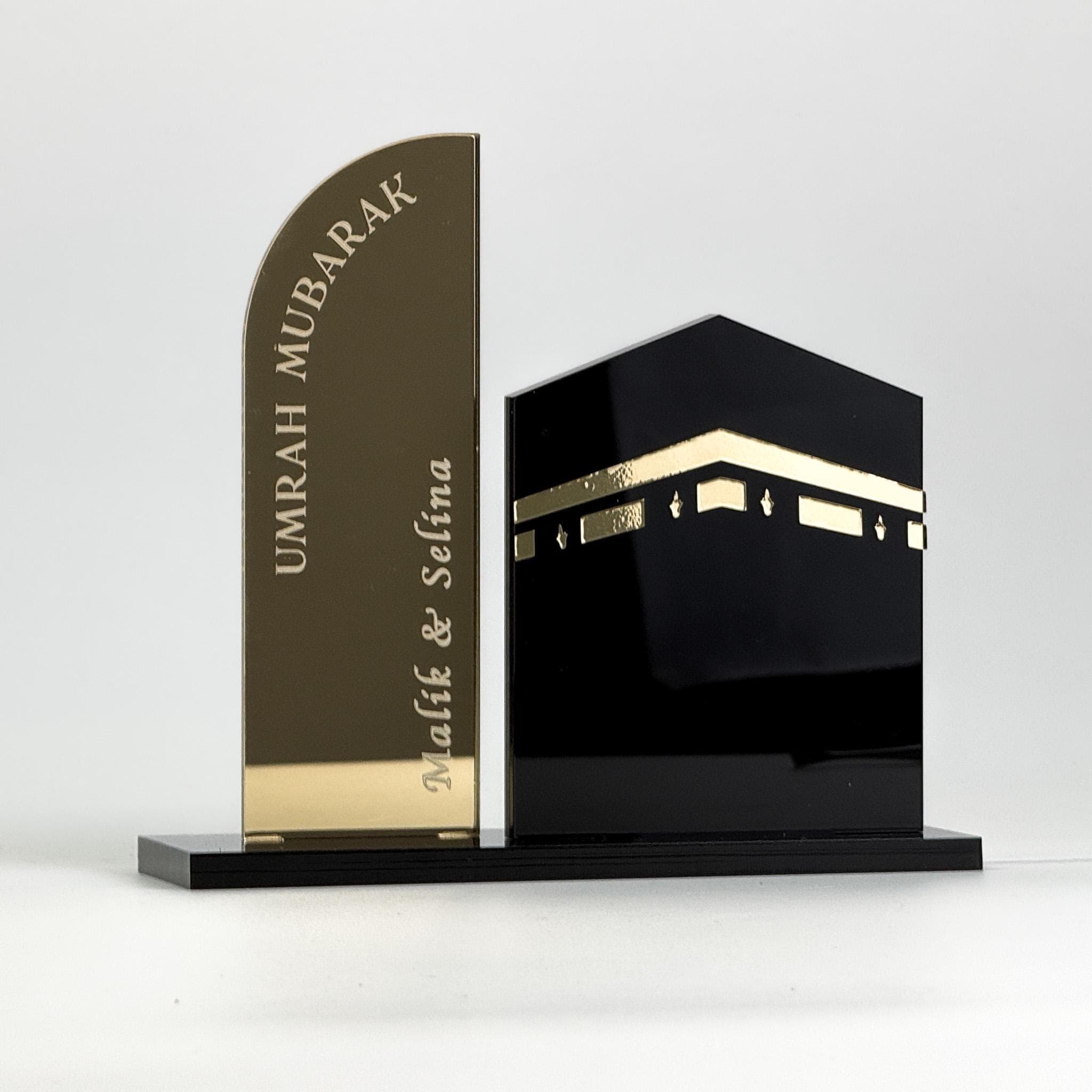 Personalized Umrah Mubarak Gift | Custom Acrylic Kaaba Decor | Mecca Pilgrimage Souvenir with Name | Islamic Home Decor | Hajj & Umrah
