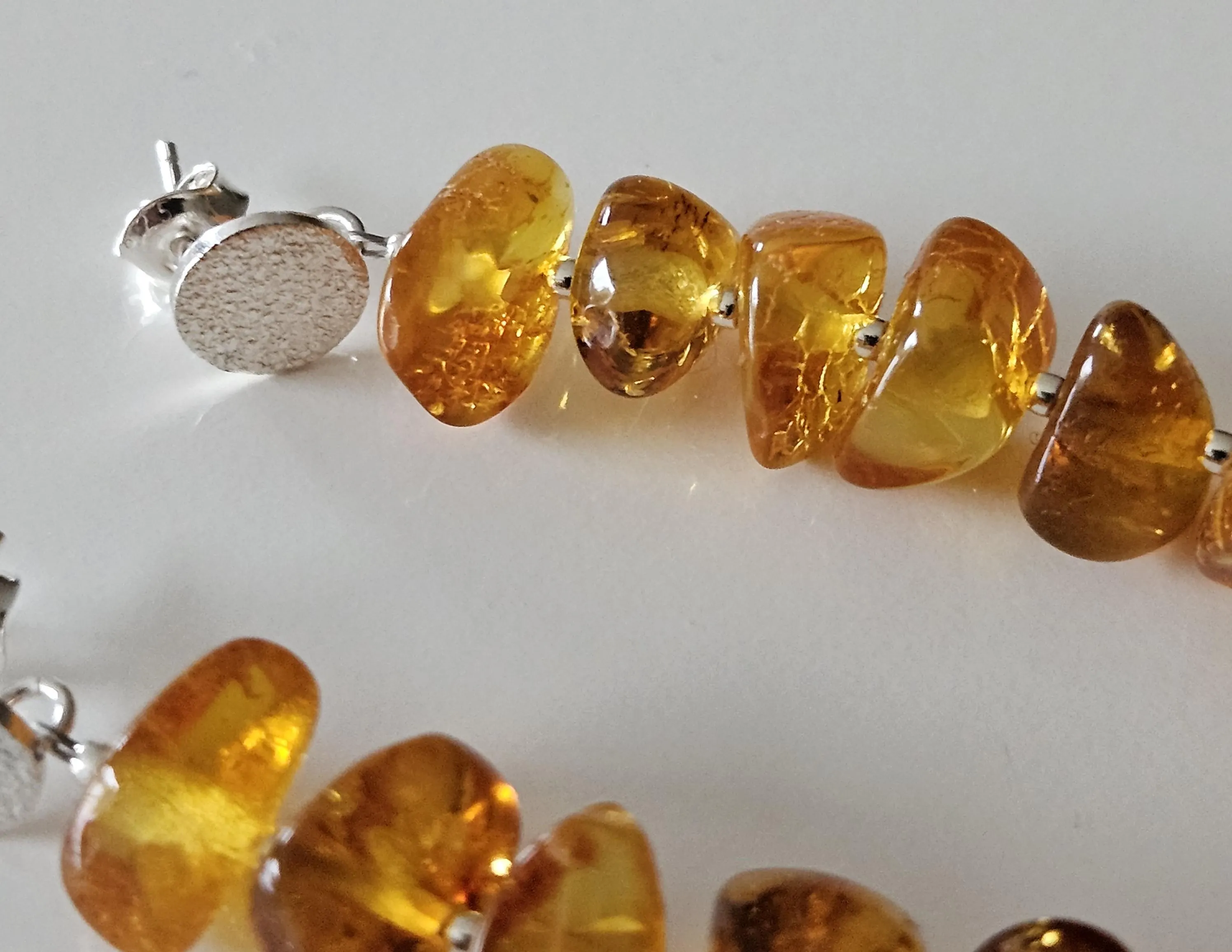GOLDEN SUNRAYS: Long Dangle Baltic Amber & 925 Sterling Silver Earrings - image 5