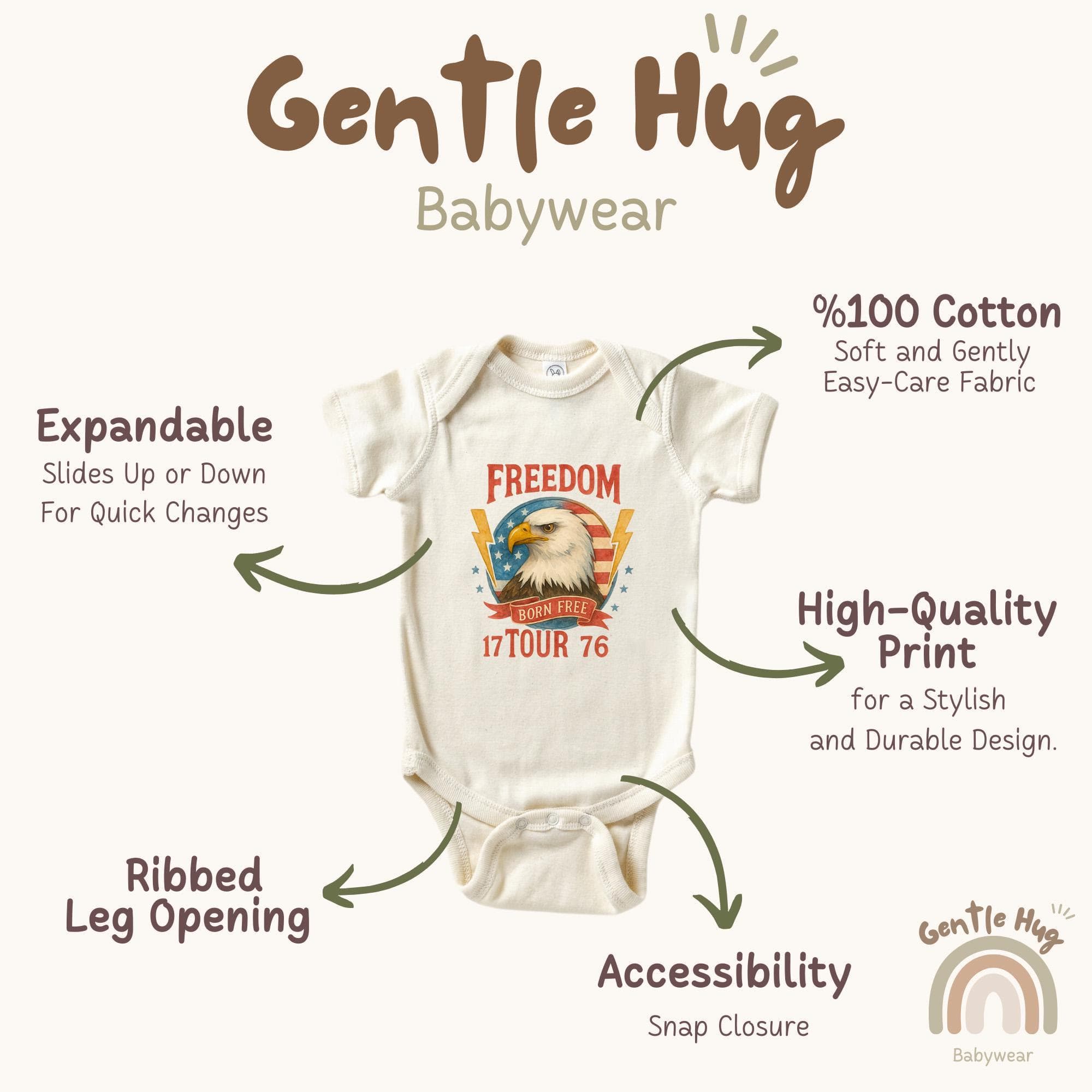 Freedom Eagle Baby Apparel, Patriotic 4th of July Bodysuit, American Flag Summer Baby Apparel, Funny Baby Baby Outfit,Retro Baby Shower Gift - image 4