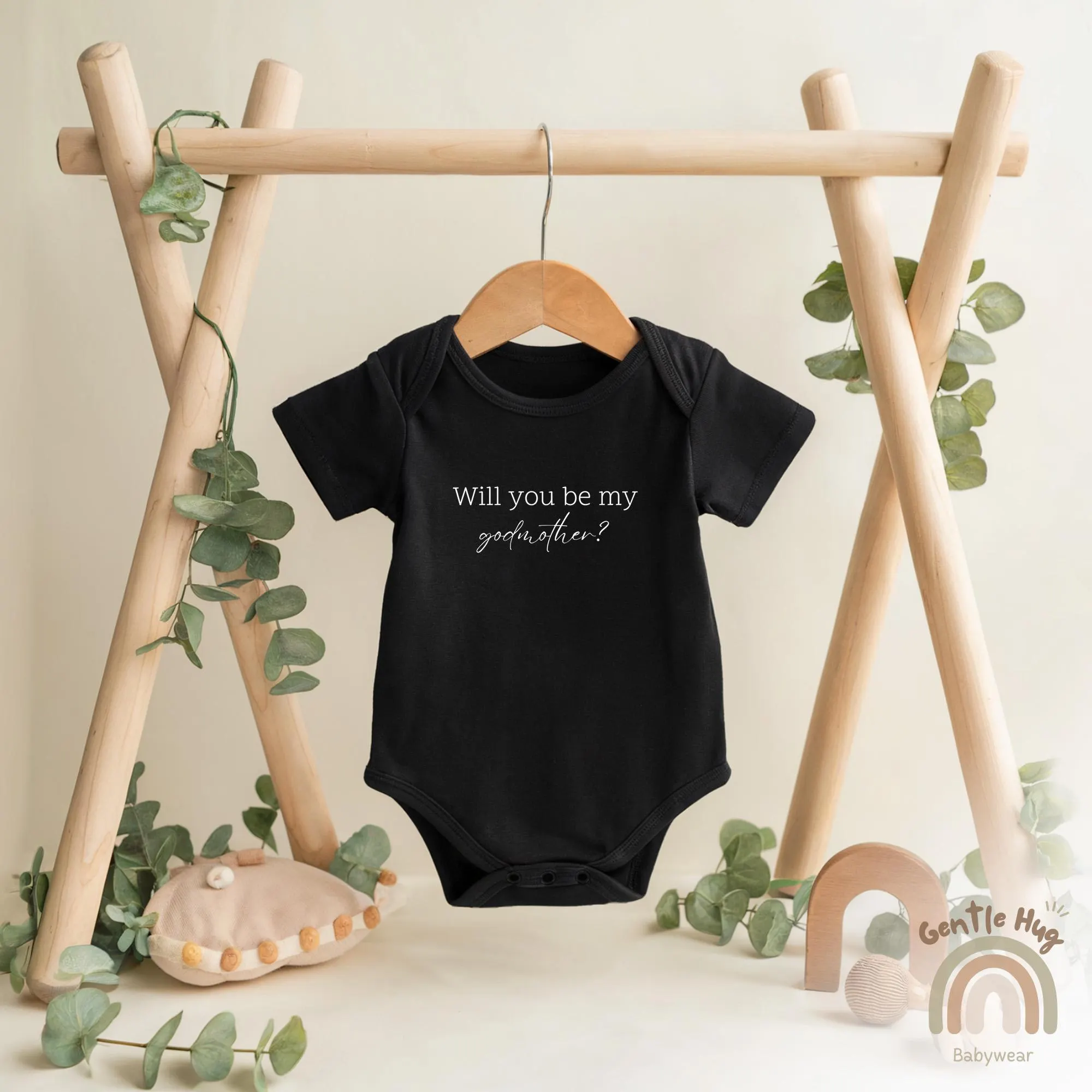 Will You Be My Godmother? Baby Onesies® - Cute Pregnancy Announcement Onesies® - Godmother Baby Onesies® - Funny Natural Baby Gift - image 3