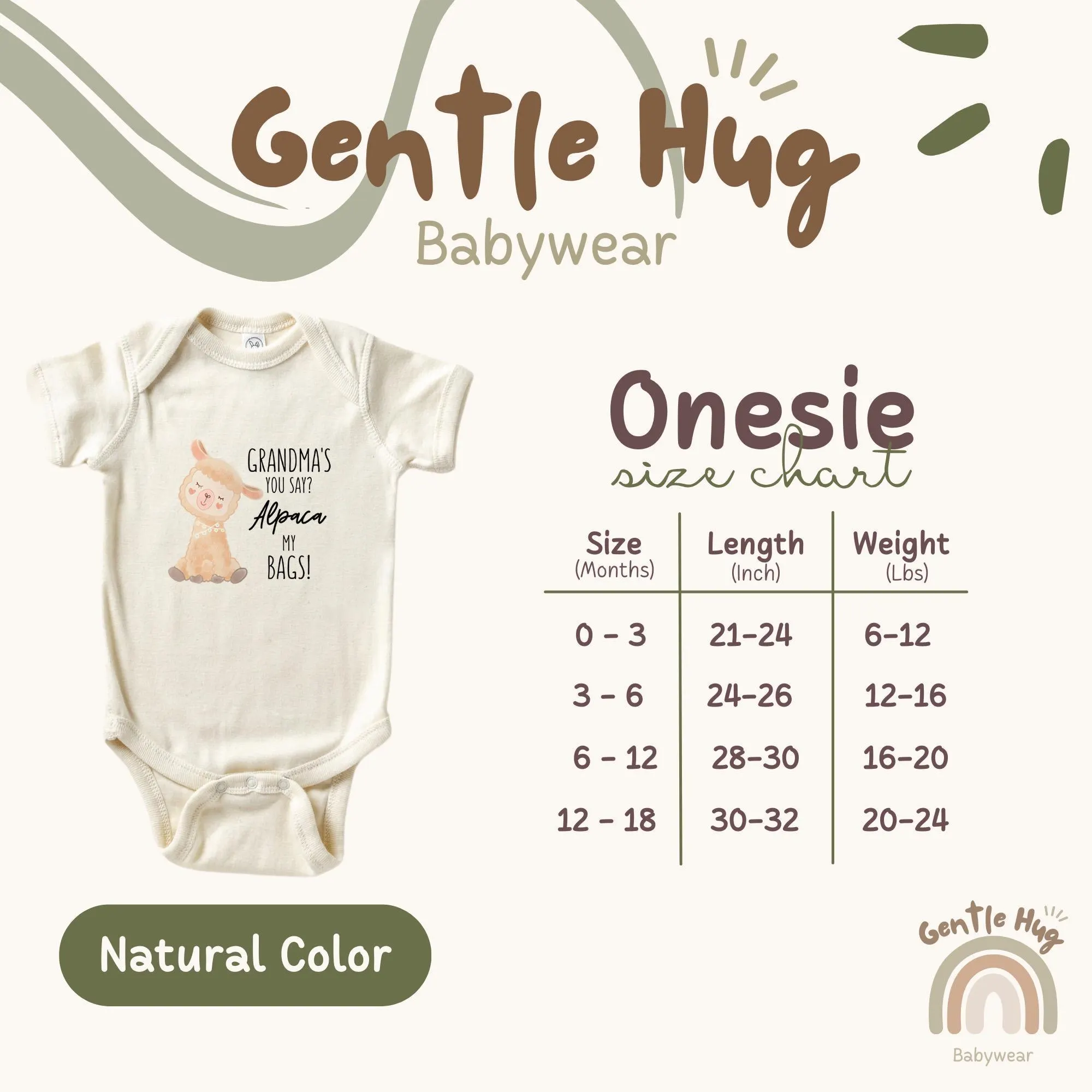 Grandma's You Say Alpaca My Bags Bodysuit, Cute Adventure Baby Bodysuit, Alpaca Baby Bodysuit, New Grandma Baby Gift, Grandma Baby Bodysuit - image 5