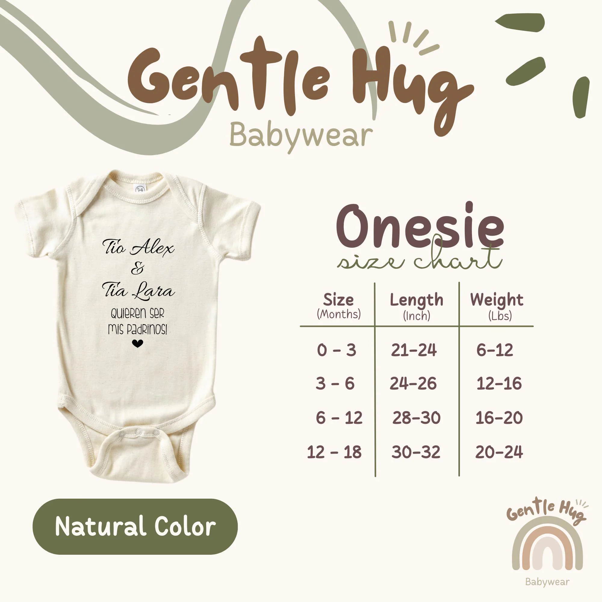 Personalized Tío & Tía Quieren Ser Mis Padrinos Bodysuit, Newborn Baby Announcement Bodysuit, Baby Shower Gift, Spanish Godparents Reveal - image 5