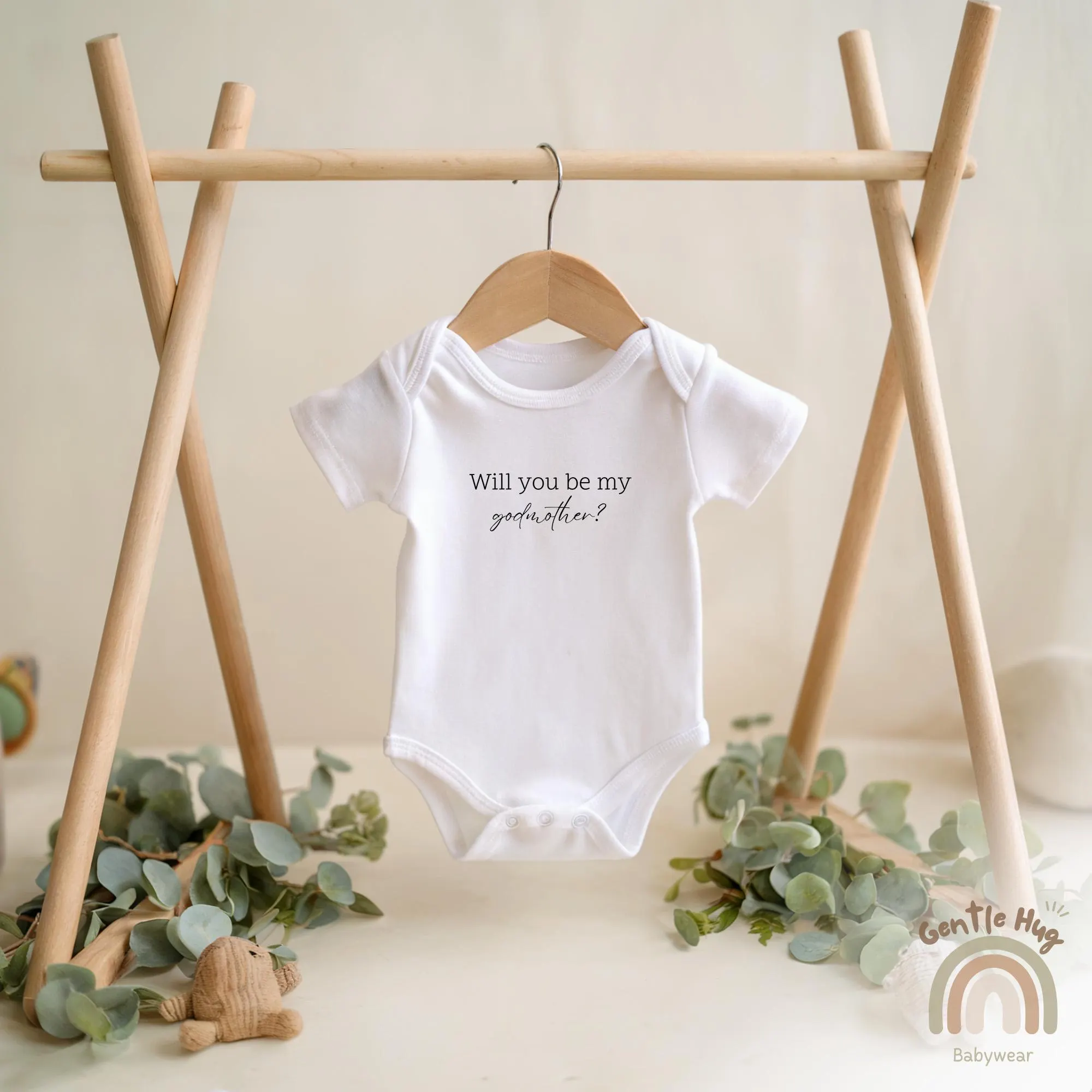 Will You Be My Godmother? Baby Onesies® - Cute Pregnancy Announcement Onesies® - Godmother Baby Onesies® - Funny Natural Baby Gift - image 2