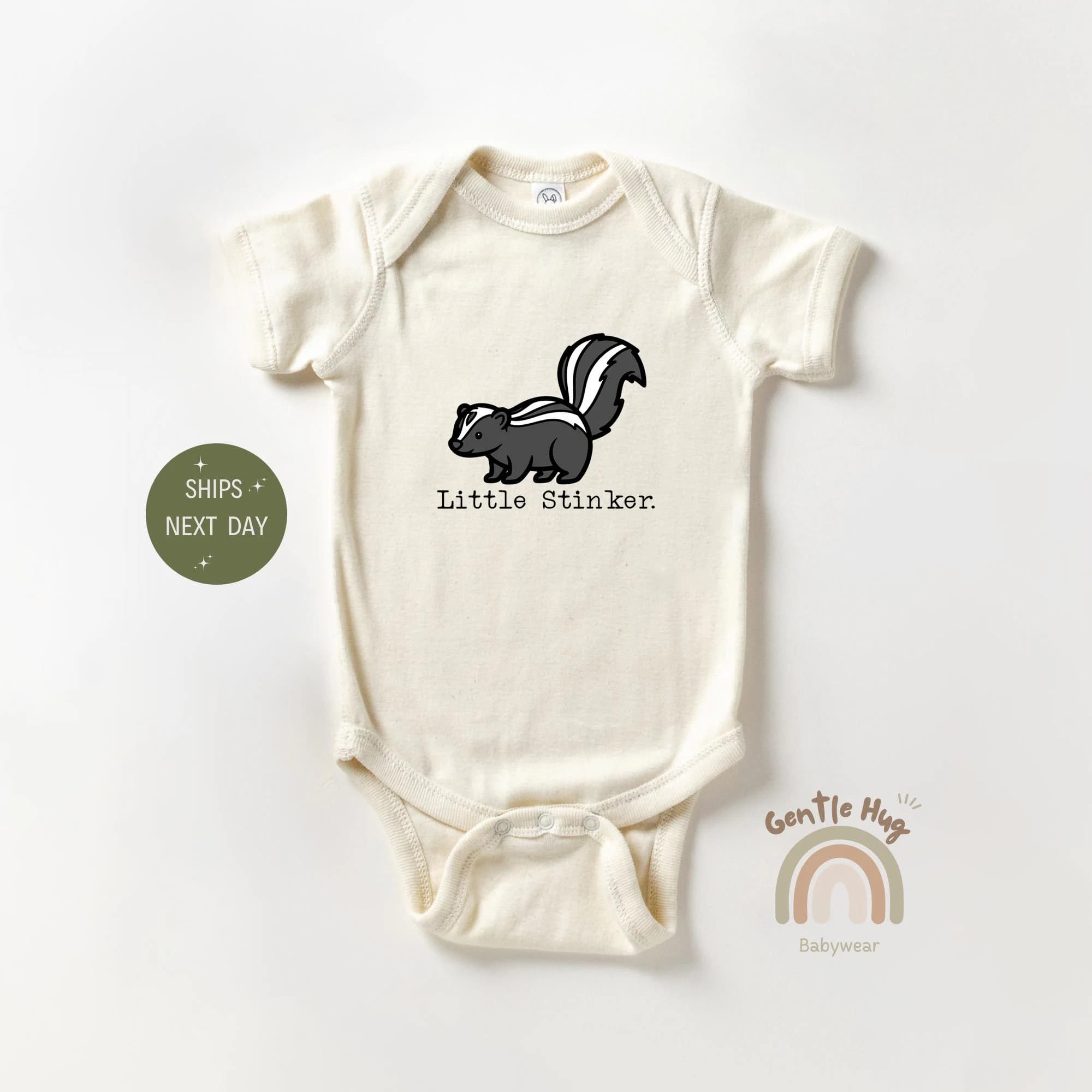 Little Stinker Baby Bodysuit, Cute Skunk Bodysuit, Funny Baby Clothes, Adorable Baby Outfit, Woodland Baby Shower Gift