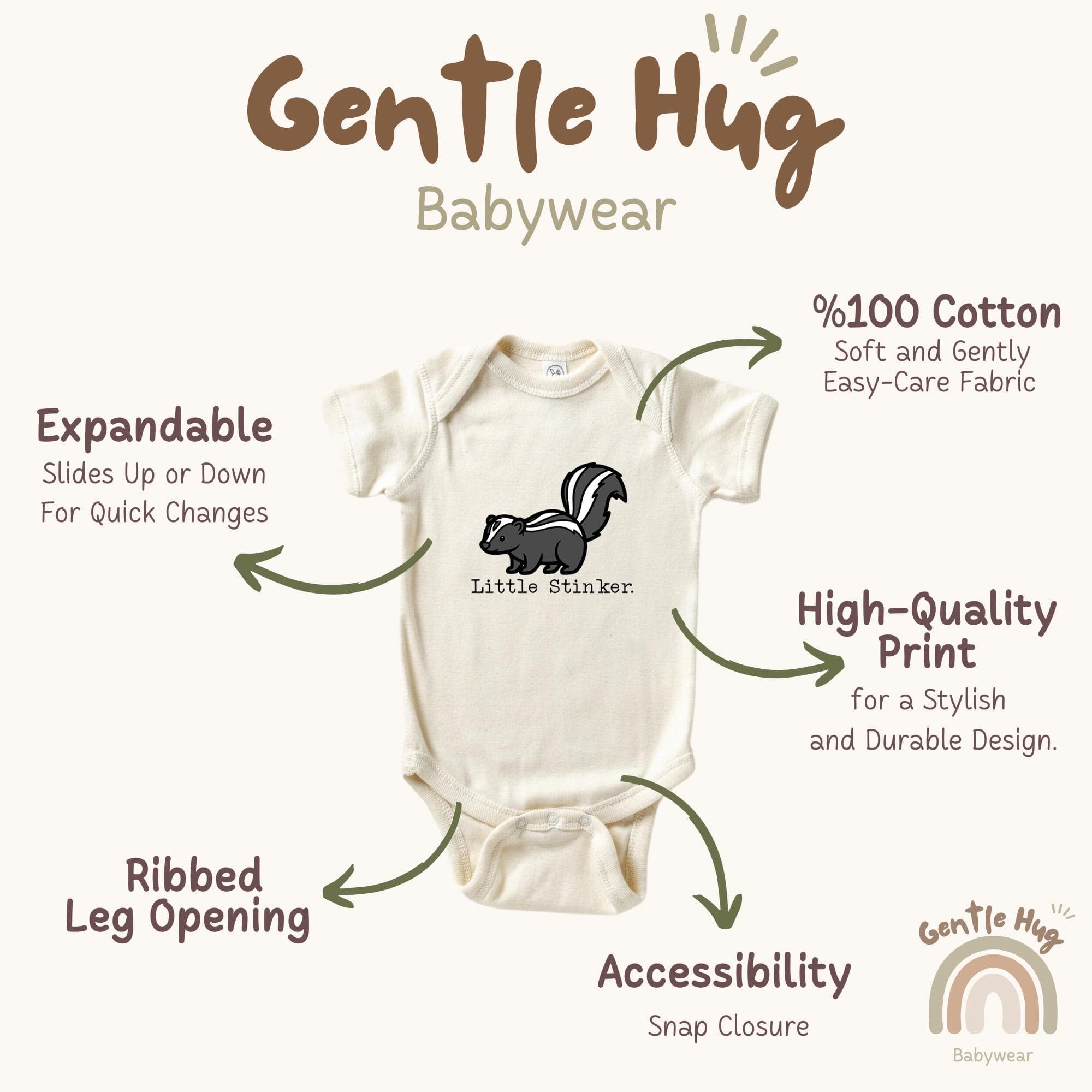 Little Stinker Baby Bodysuit, Cute Skunk Bodysuit, Funny Baby Clothes, Adorable Baby Outfit, Woodland Baby Shower Gift - image 4