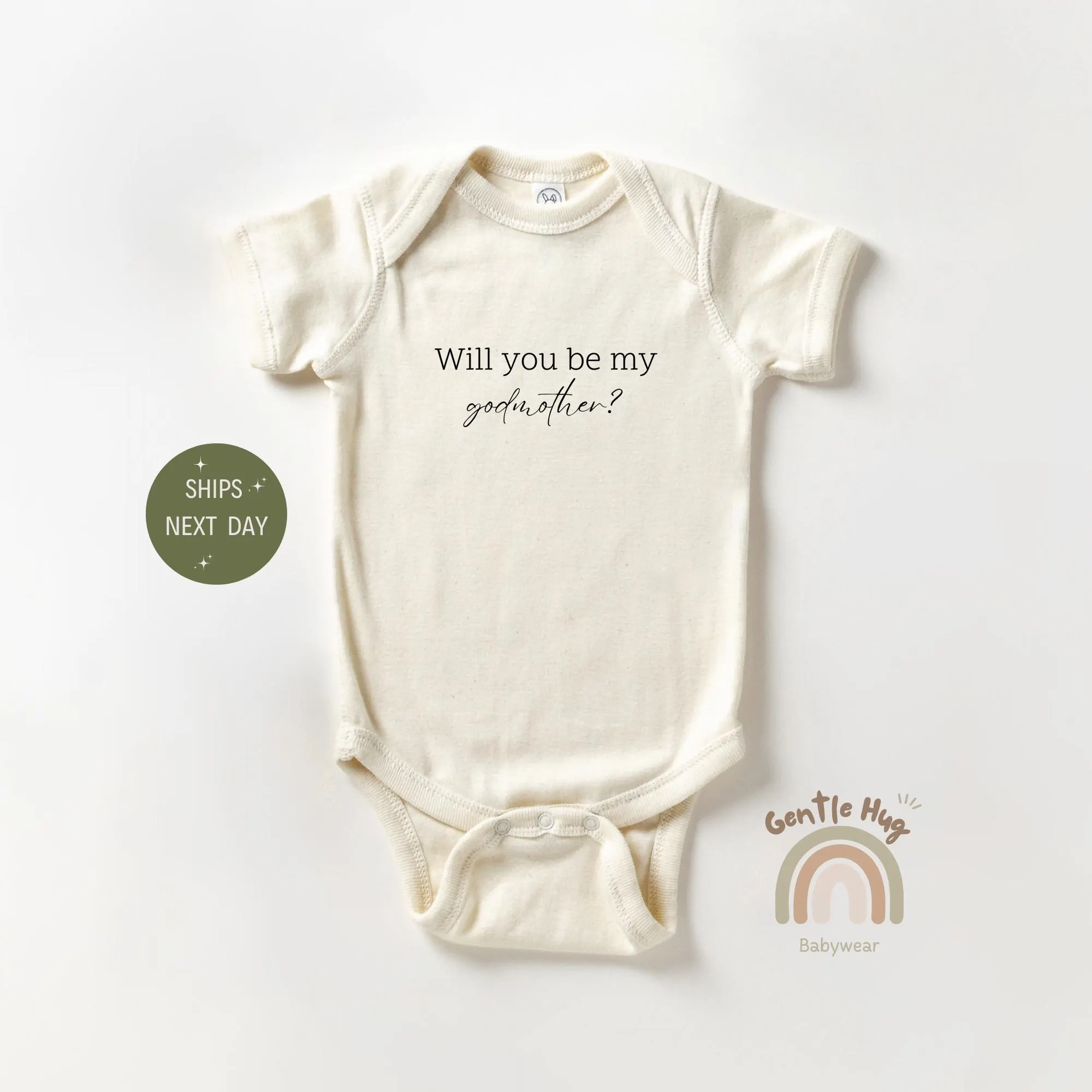 Will You Be My Godmother? Baby Onesies® - Cute Pregnancy Announcement Onesies® - Godmother Baby Onesies® - Funny Natural Baby Gift