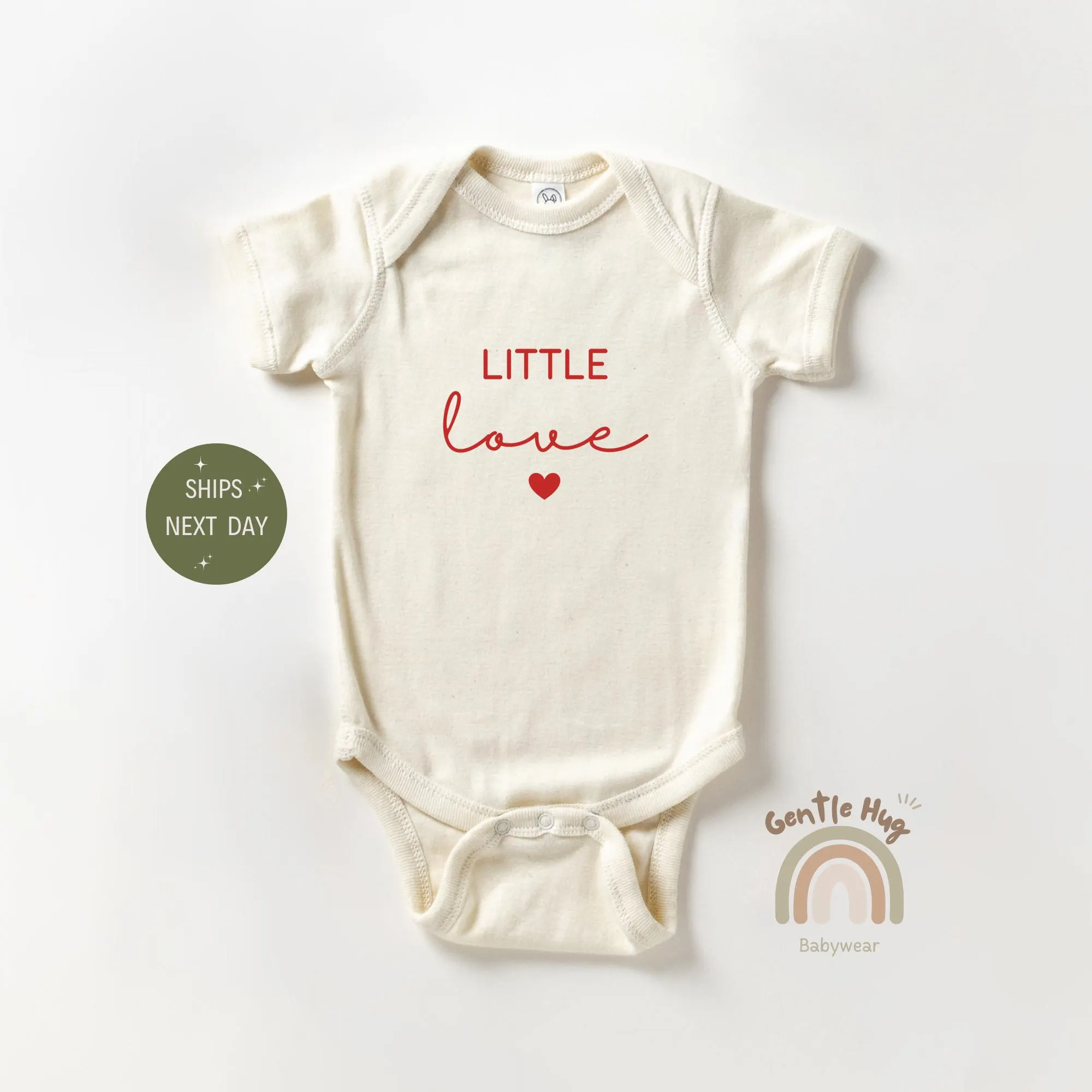 Little Love Baby Apparel, Baby Love Bodysuit, Valentine's Day Baby Outfit, Pregnancy Announcement to Husband, First Valentine's Day Apparel