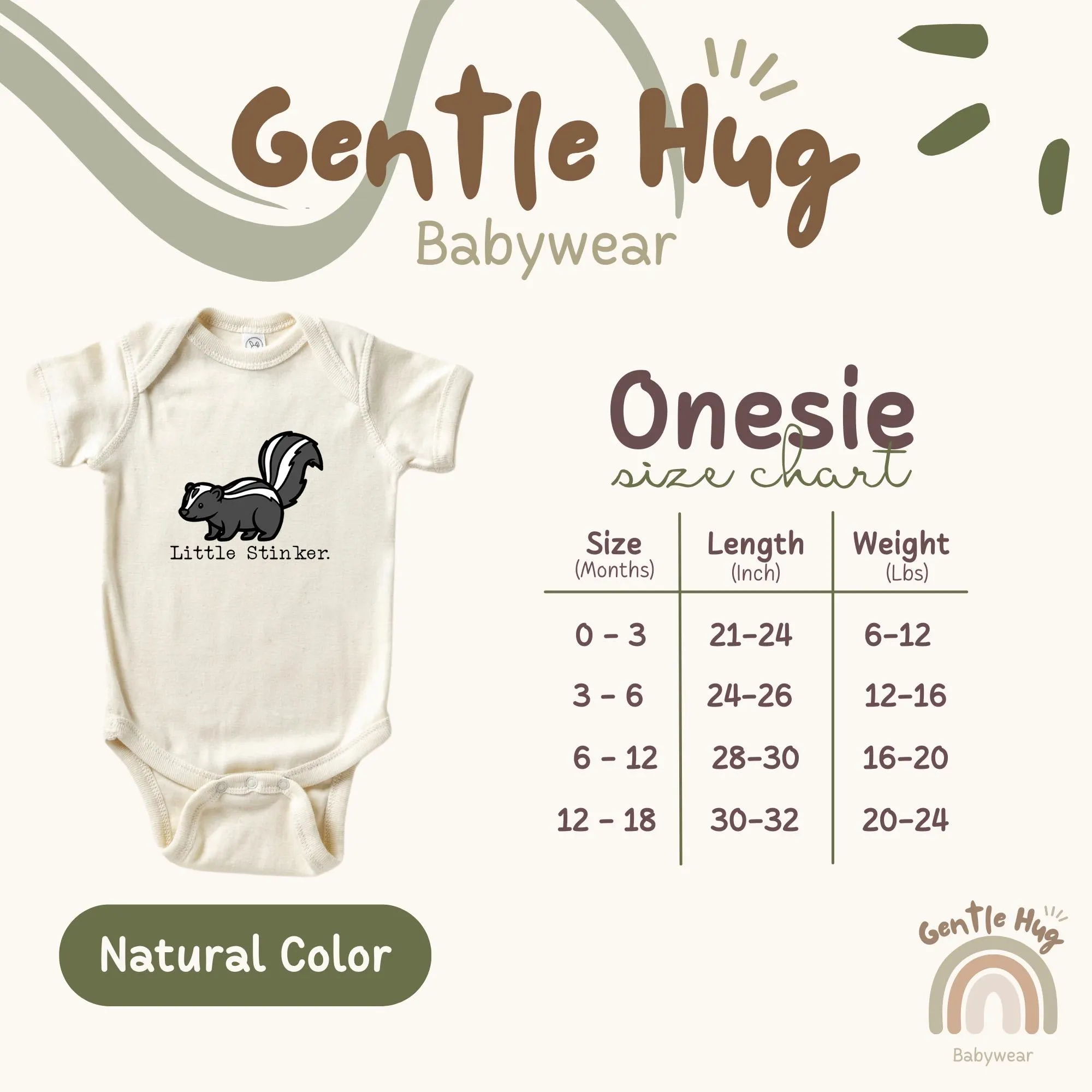 Little Stinker Baby Bodysuit, Cute Skunk Bodysuit, Funny Baby Clothes, Adorable Baby Outfit, Woodland Baby Shower Gift - image 5