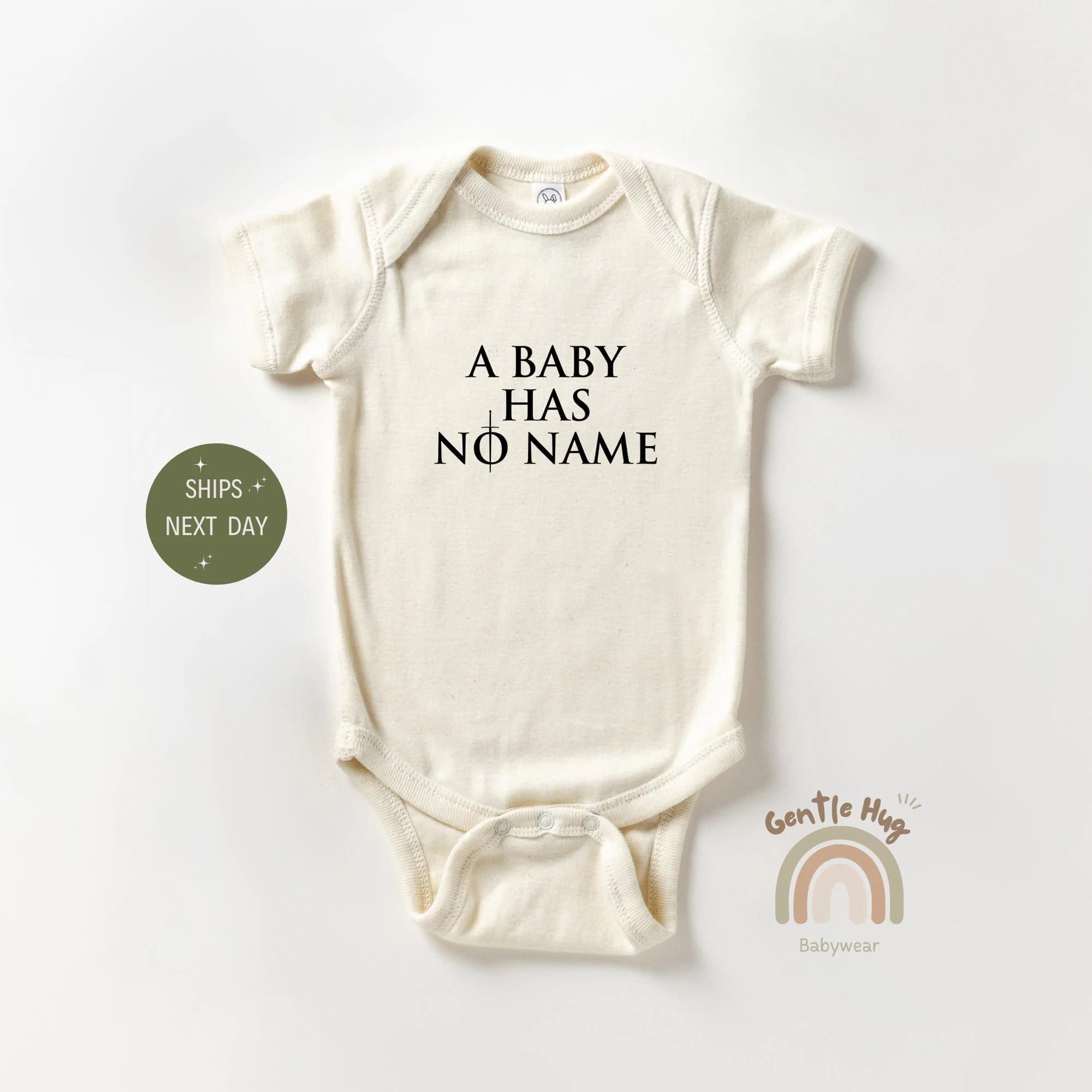 Funny A Baby Has No Name Baby Bodysuit, Funny Baby Bodysuit, Retro Baby Bodysuit, Cute Baby Announcement Bodysuit, Baby Gift