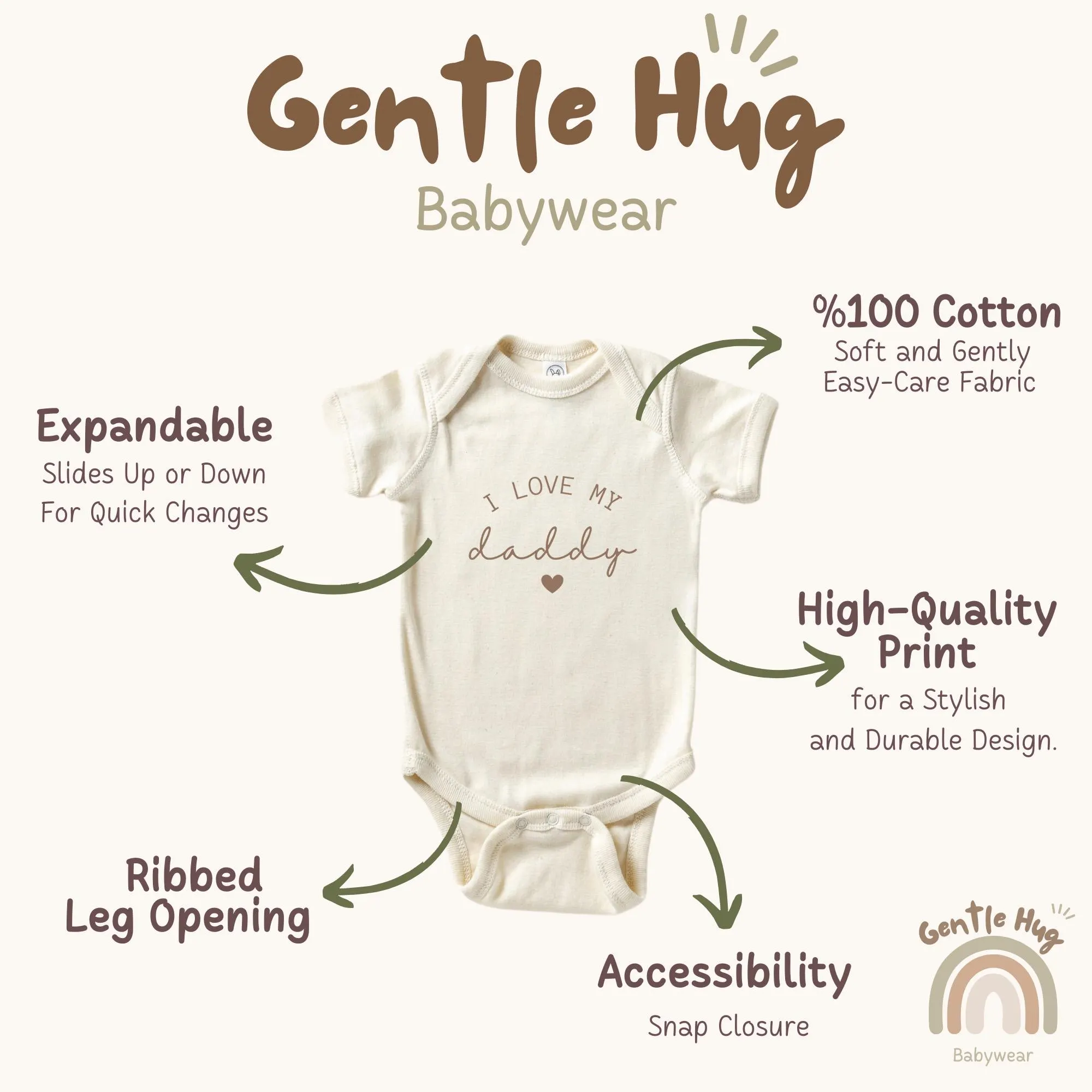 I love My Daddy Apparel, New Daddy Baby Apparel, Baby Announcement Onesies®, New Daddy Baby Gift, Cute Family Baby Outfit, Natural Apparel - image 3