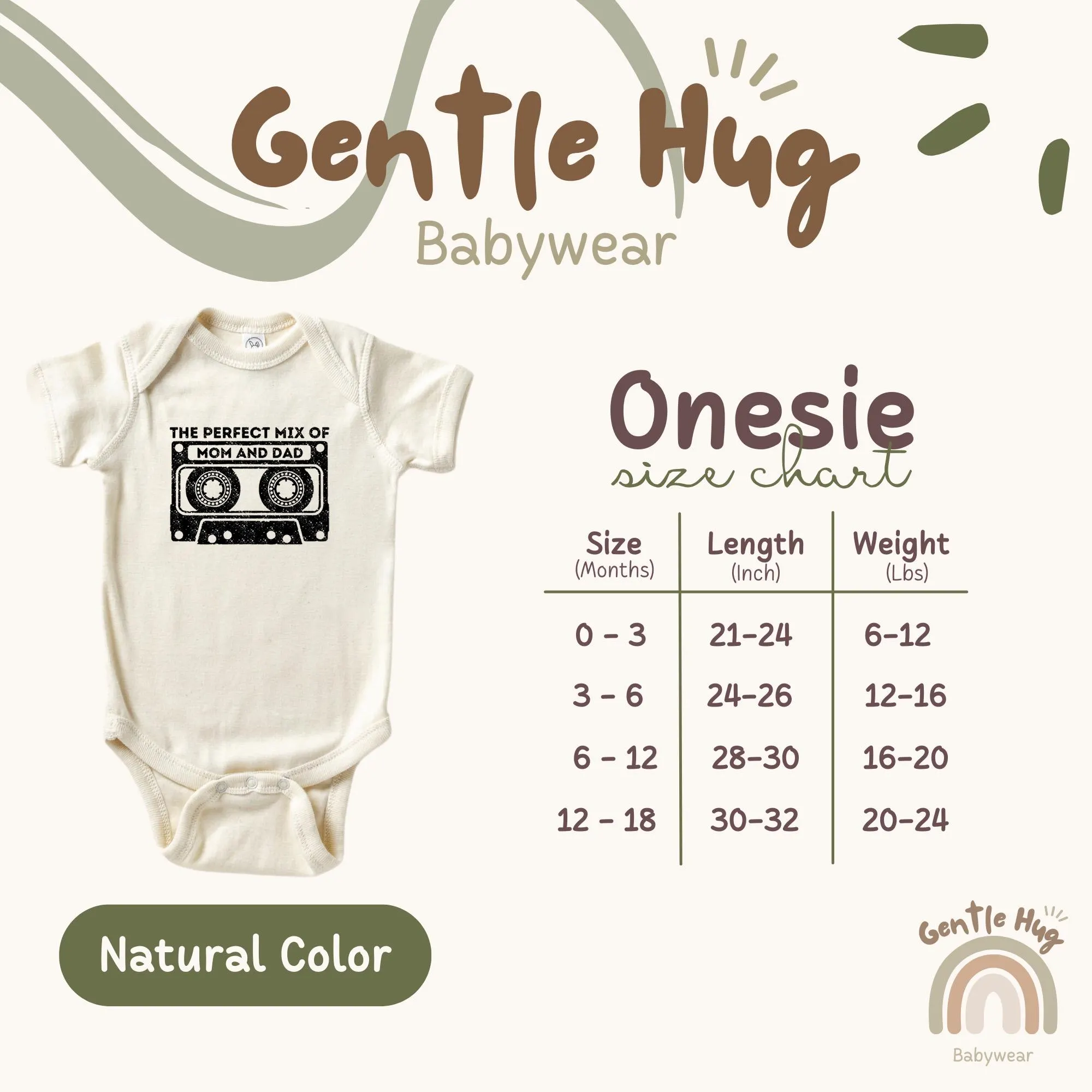 Funny Baby Bodysuit, Perfect Mix of Mom and Dad Baby Bodysuit, Retro Mixtape Bodysuit, Music Baby Bodysuit, Cute Natural Clothes - image 5
