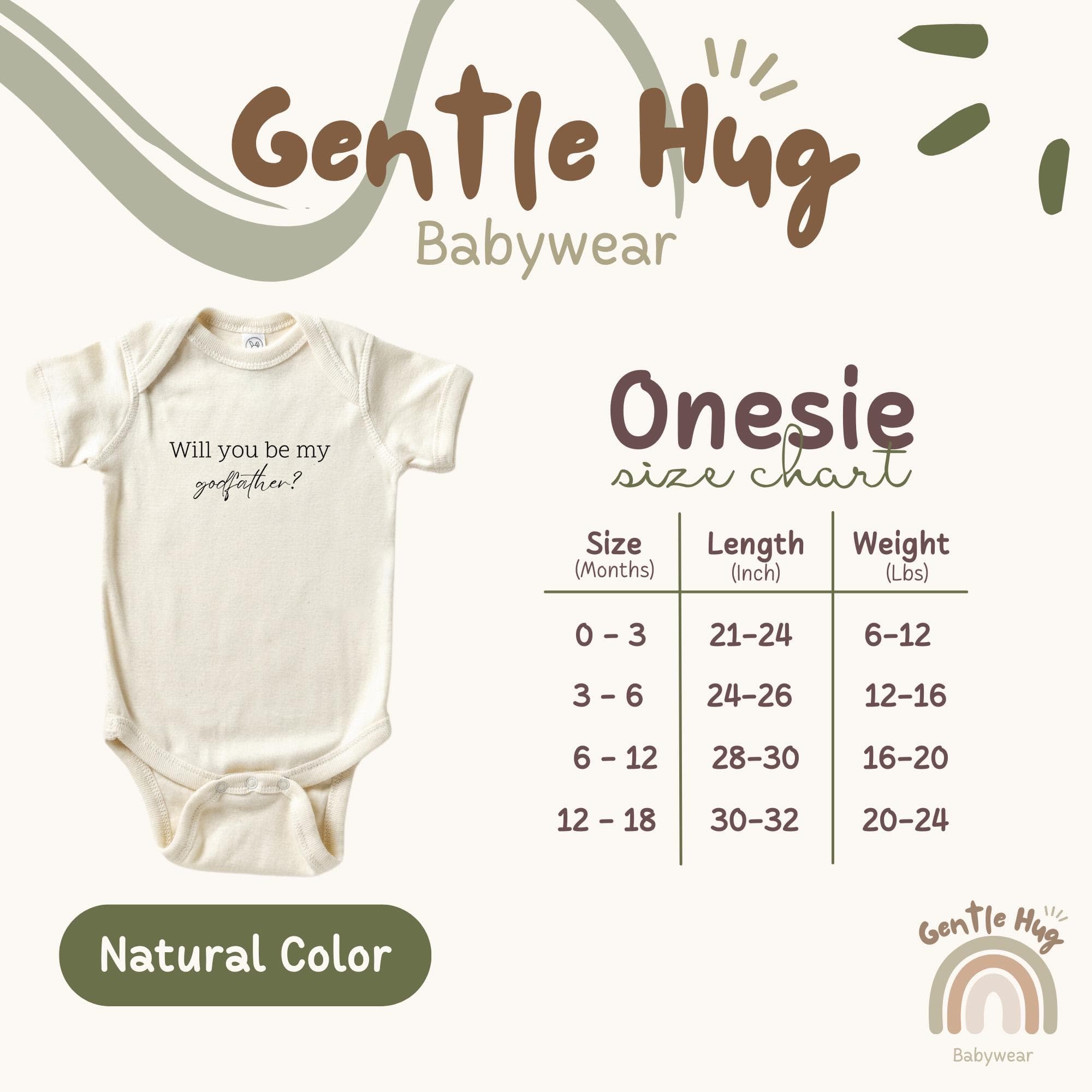 Will You Be My Godfather? Baby Onesies® - Cute Pregnancy Announcement Onesies® - Funny Godfather Baby Onesies® - Newborn Natural Baby Gift - image 4