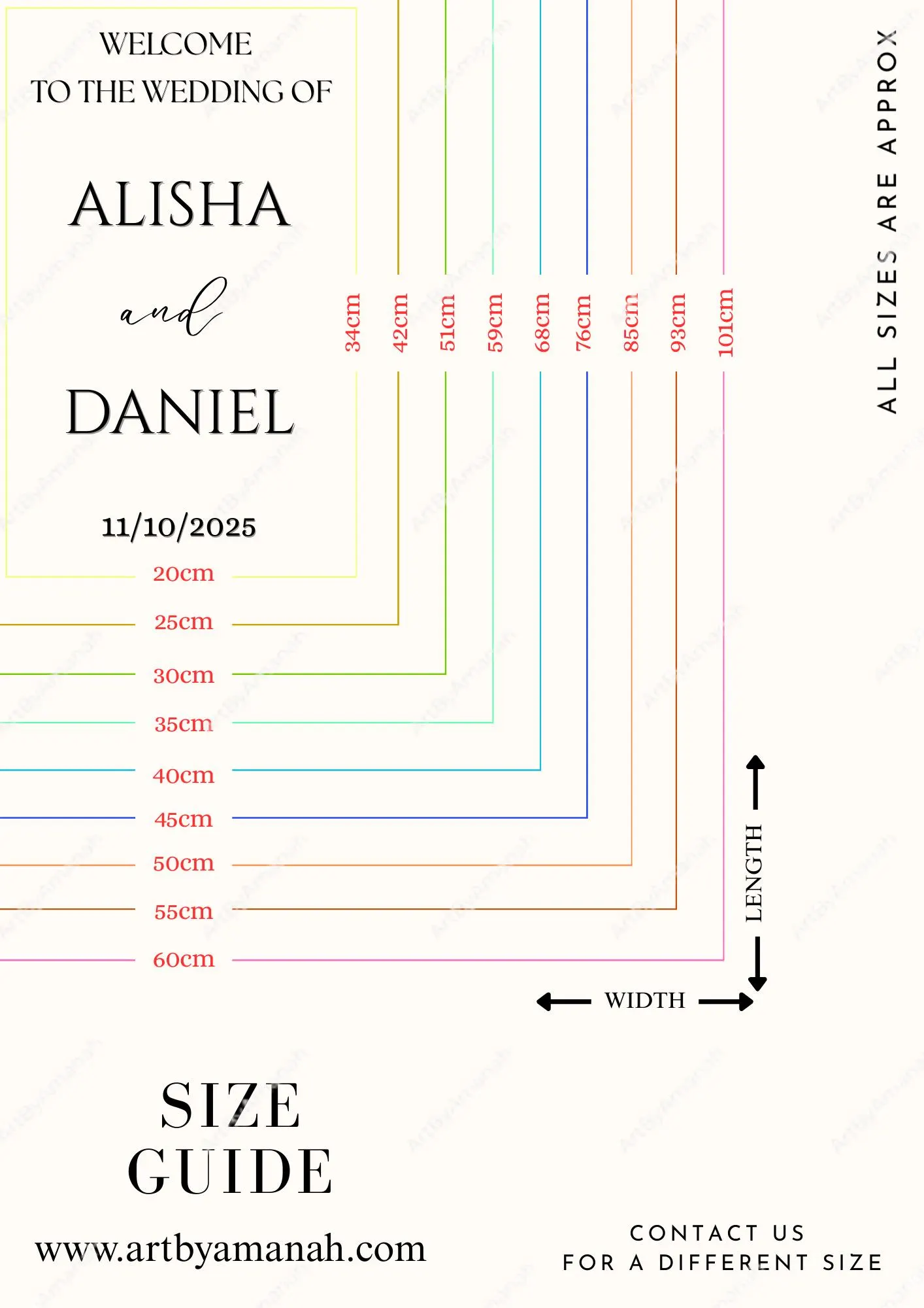 Luxury Personalised Custom Sign Vinyl Decal Mirror Welcome Board Names & Date included Engagement Wedding elegant Decor Selfie Label Sticker