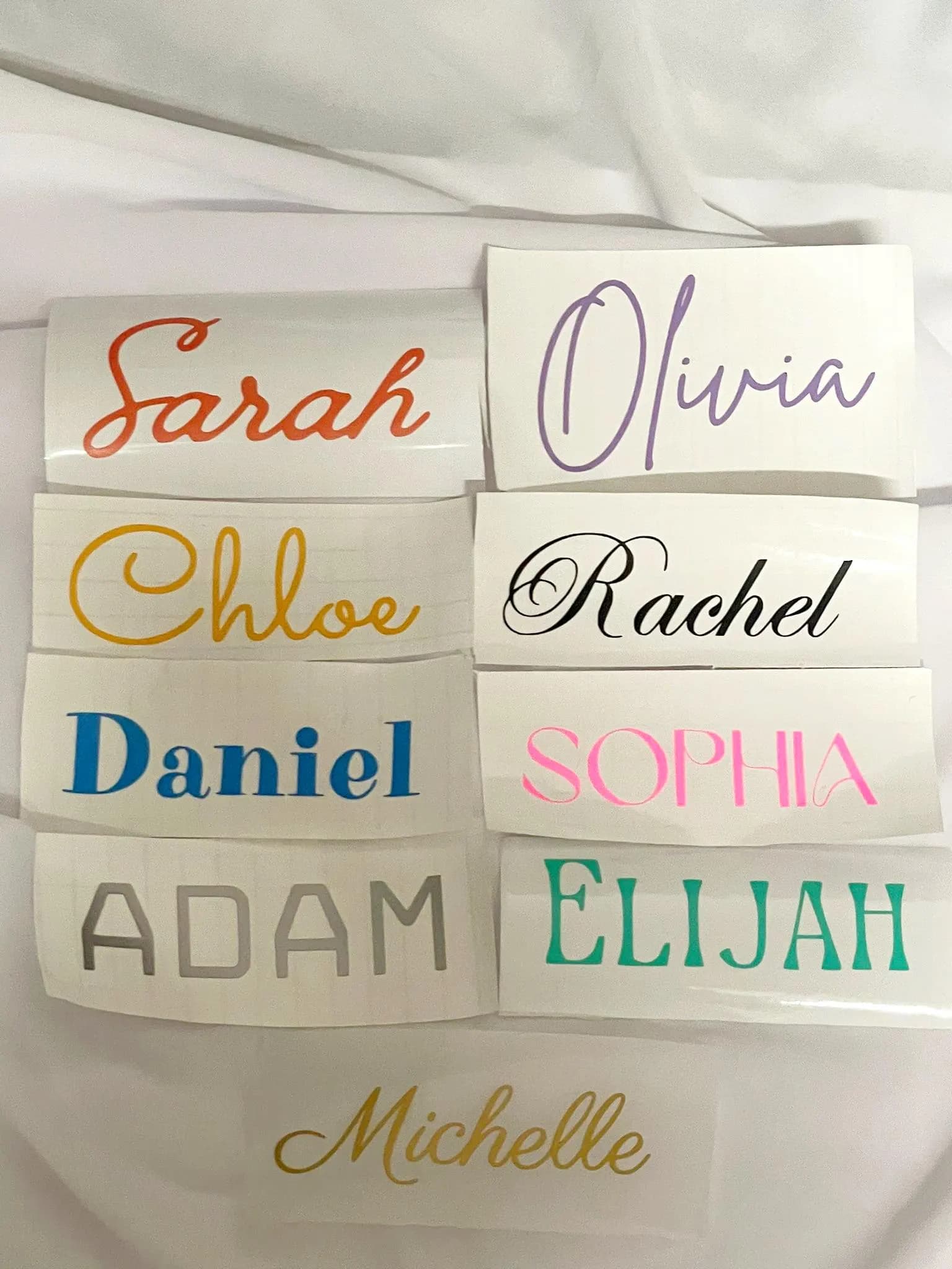 Custom Name Sticker Sign Glass Bridesmaids School Bottle Organisation Kids Gift Laptop Wedding Party Boxes Kitchen Calligraphy Personalised Colour