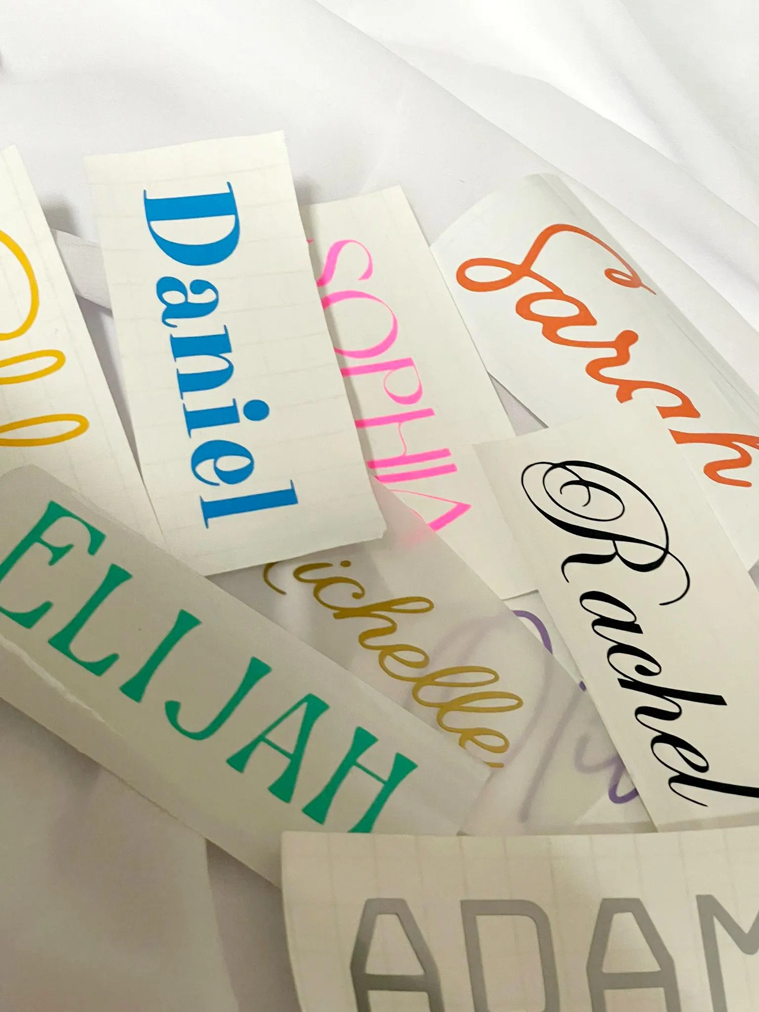 Custom Name Sticker Sign Glass Bridesmaids School Bottle Organisation Kids Gift Laptop Wedding Party Boxes Kitchen Calligraphy Personalised Colour