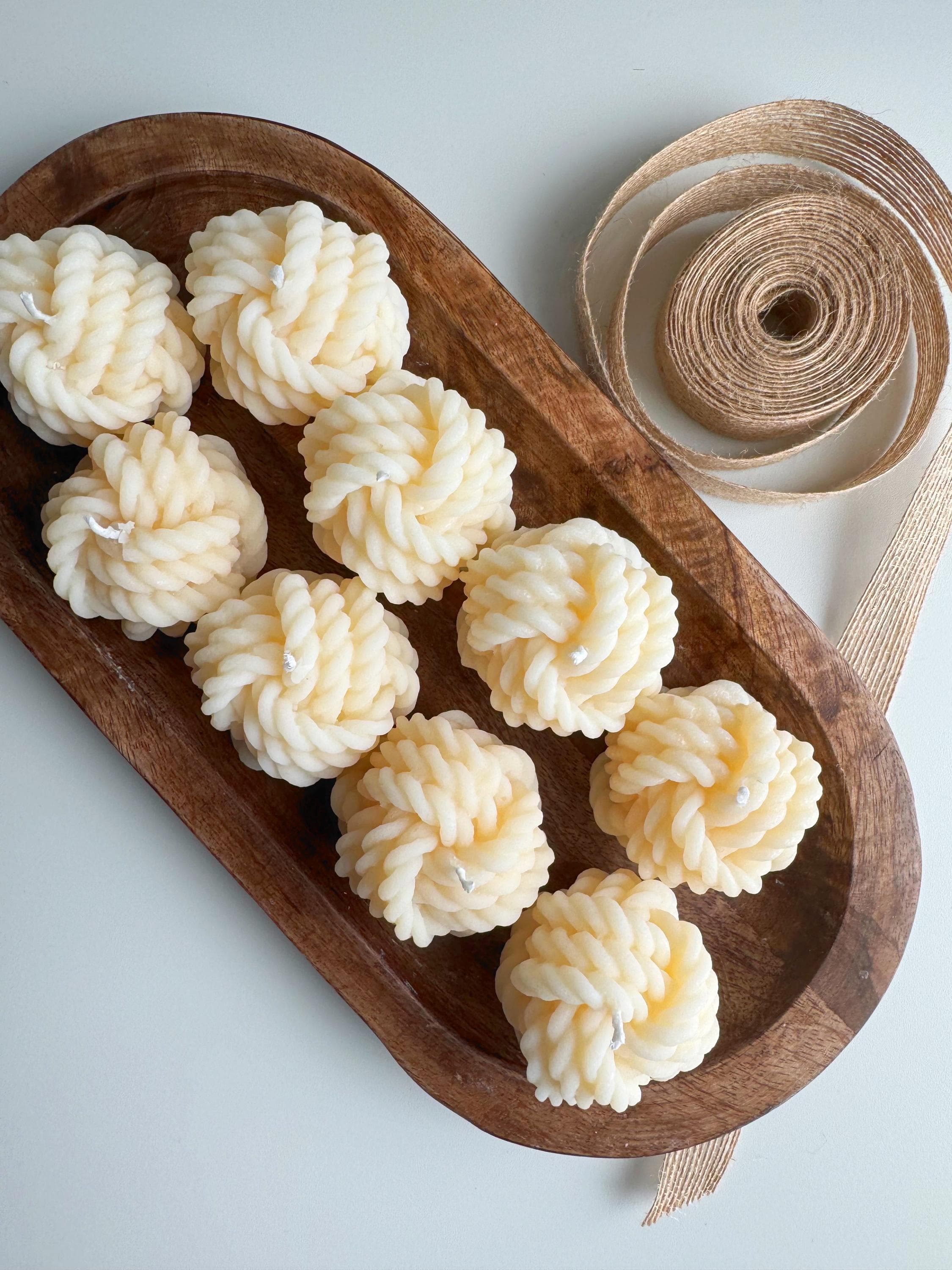Ball of Yarn Candle - Handmade Soy Wax Candle - Home Decor - Decorative Candle - Any Occasion Gift Set of 3