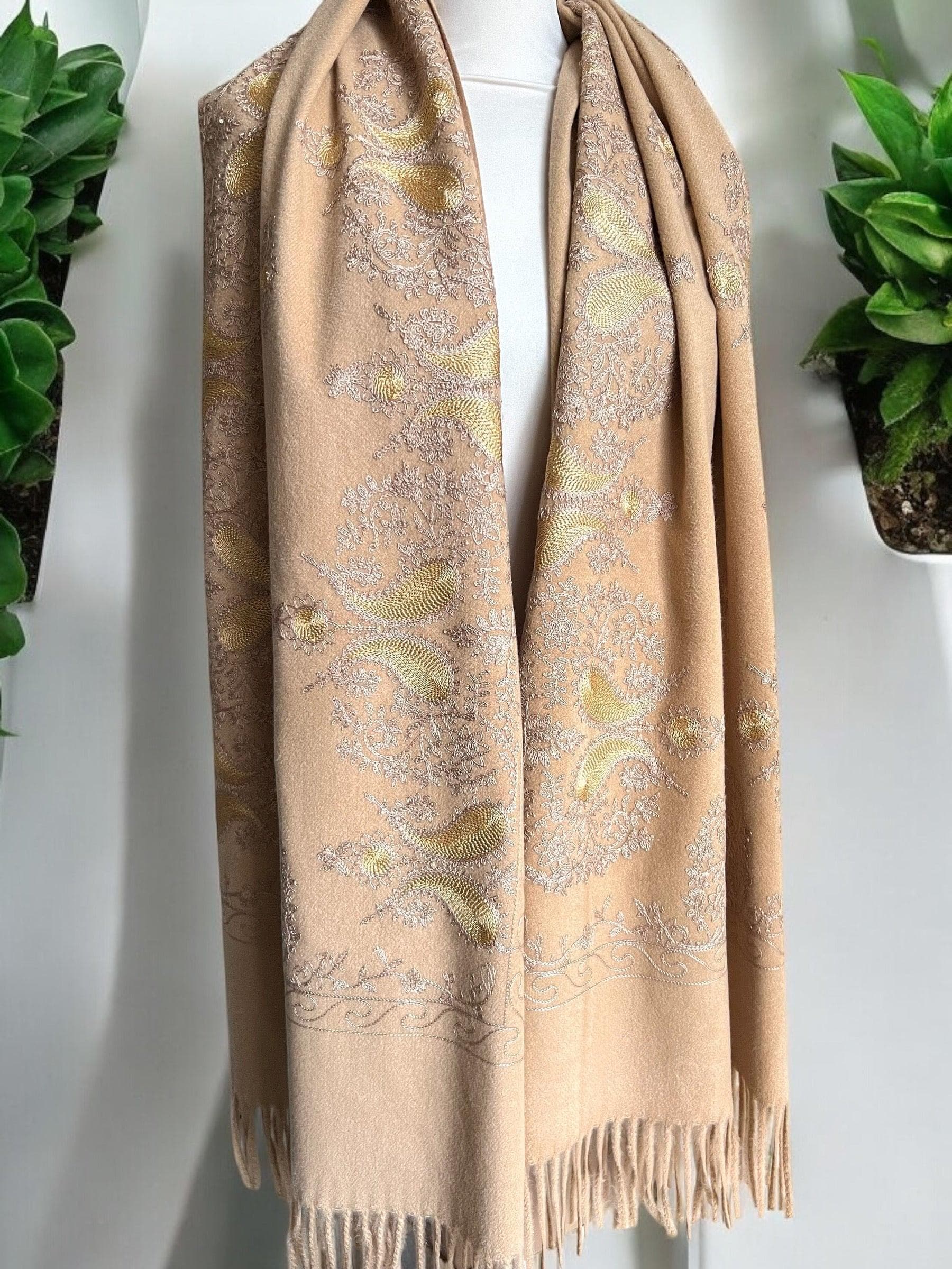 Women’s Winter Warm Embroidered Scarf Shawl Wrap | Cozy & Stylish Cold Weather Accessory