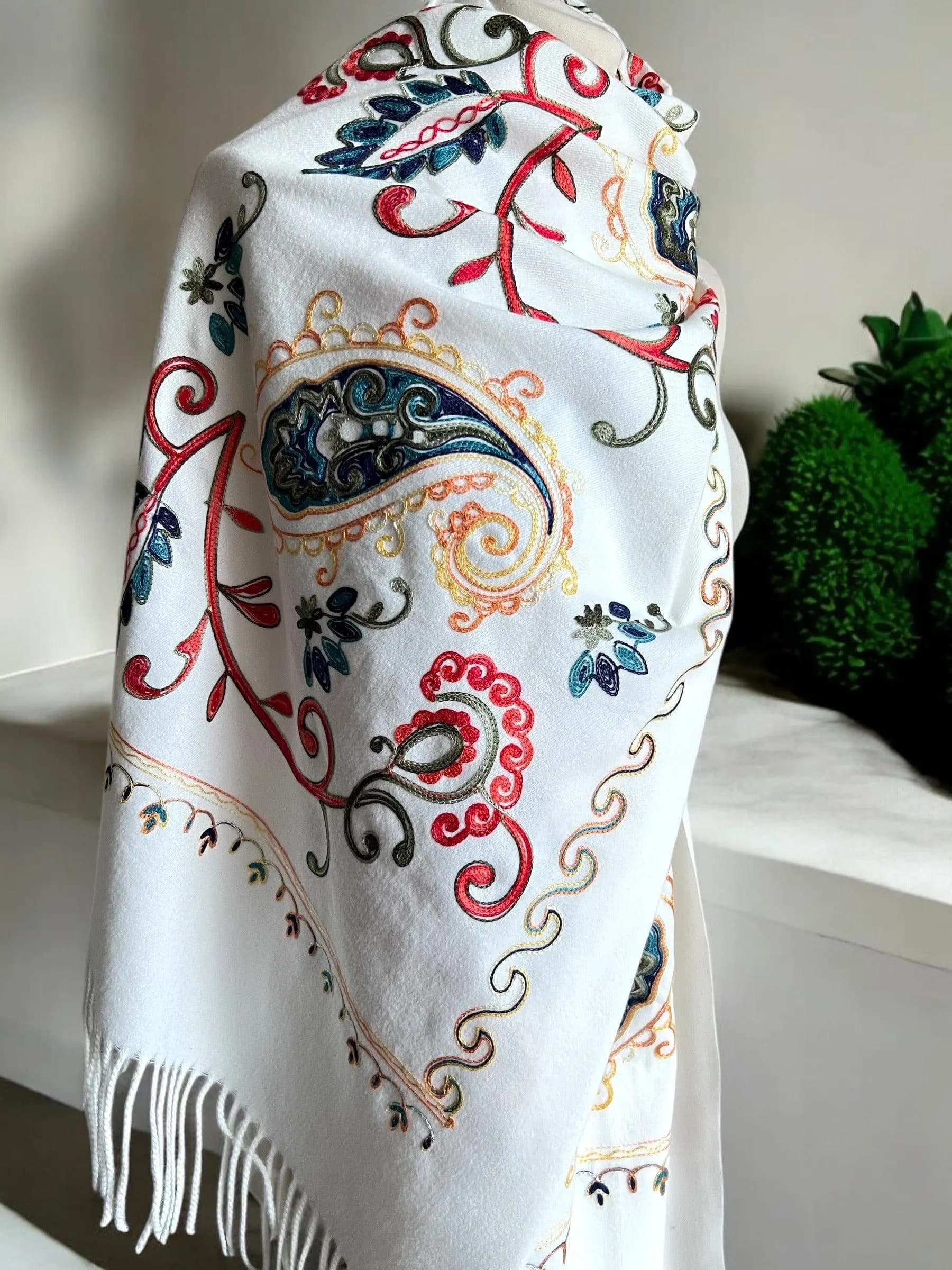 Embroidered scarf