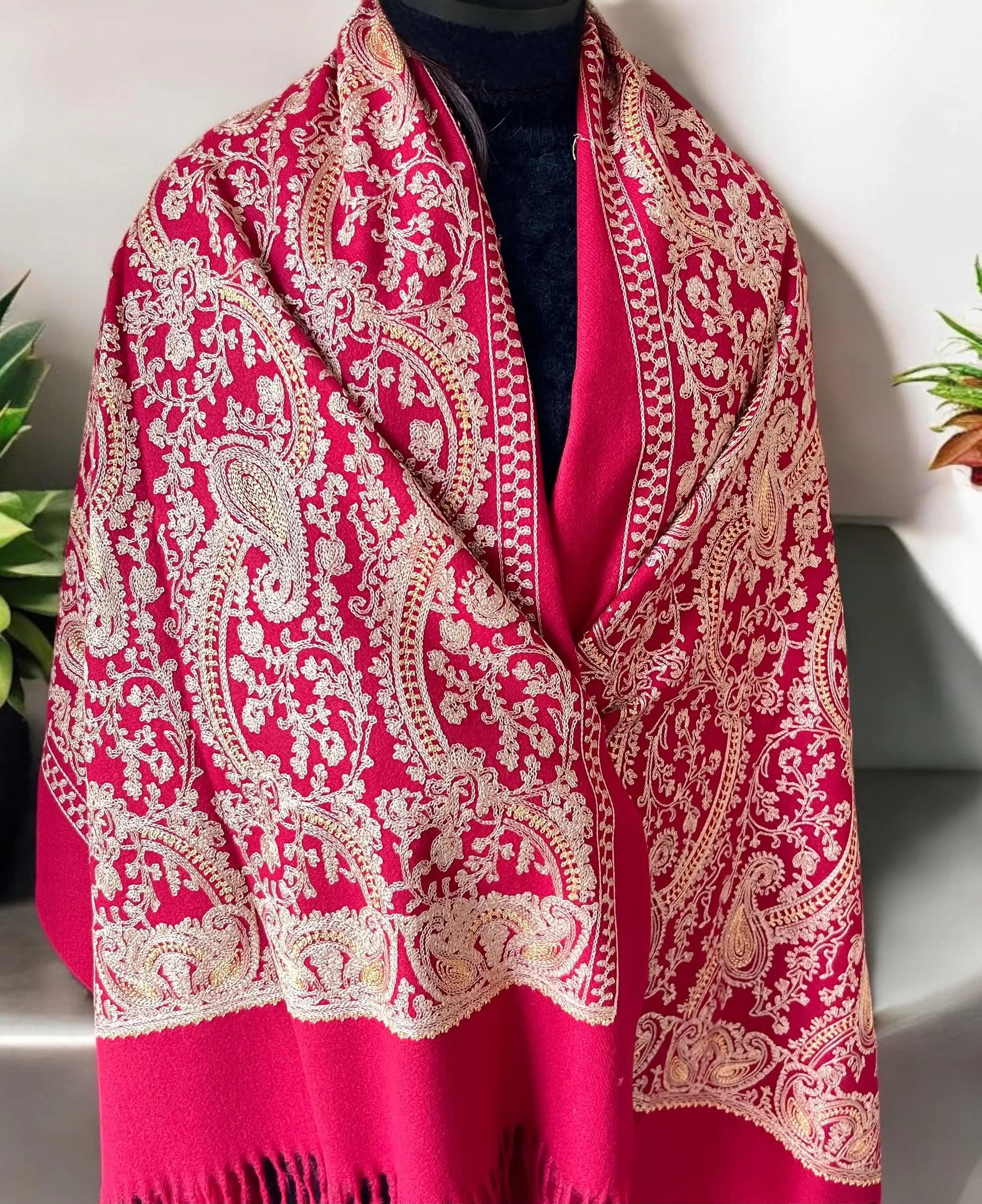 Embroidered scarf