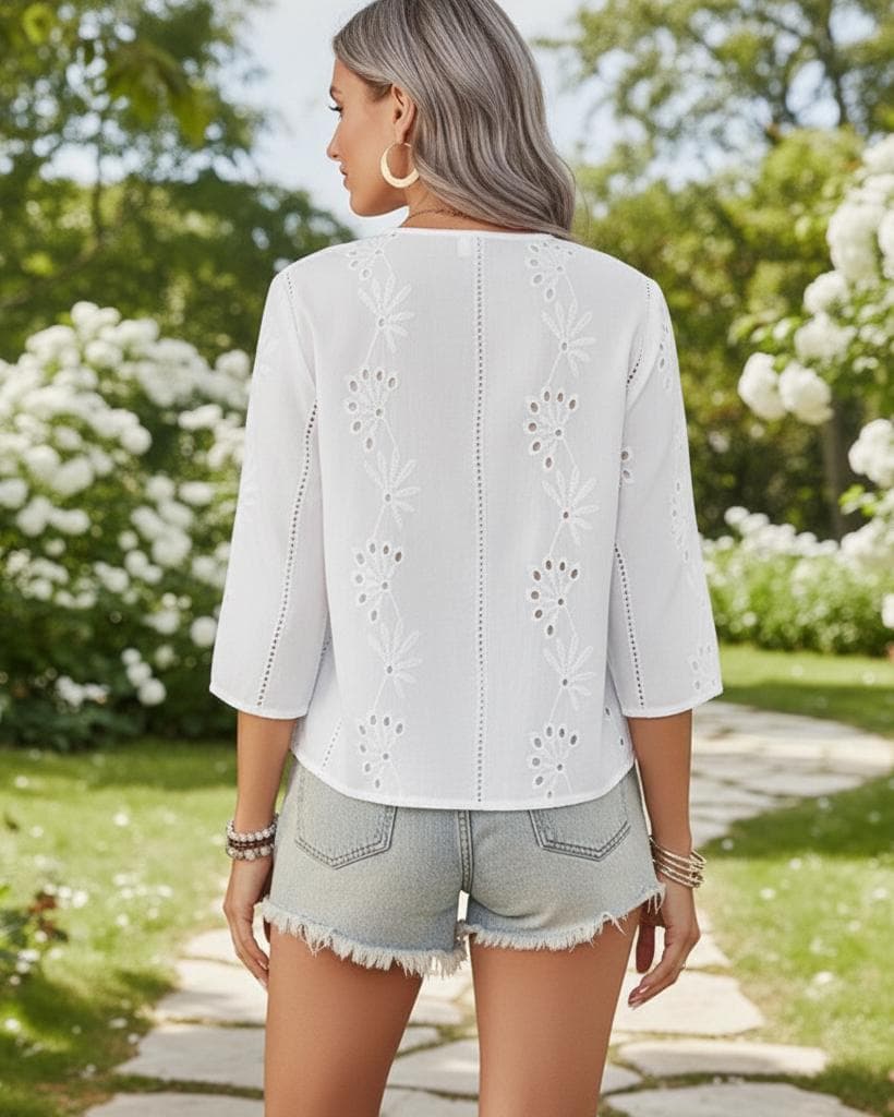 White Summer Kimono Top