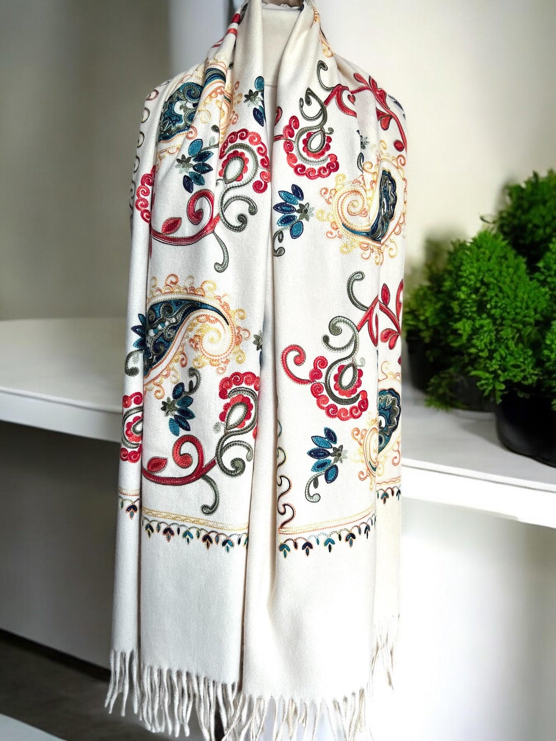 Embroidered pashmina