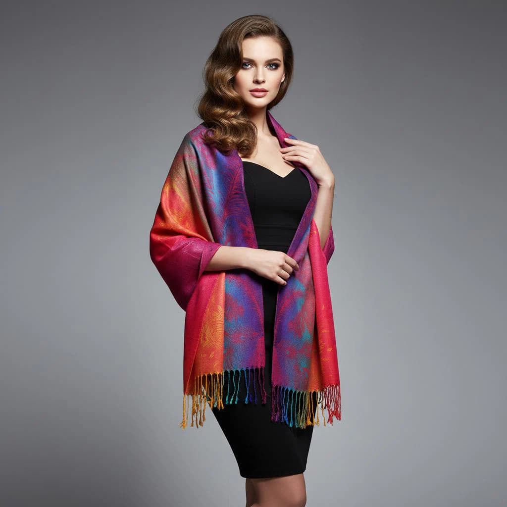 Women’s Ethnic Style Tassel Scarf | Long Cotton-Twill Look Shawl | Lightweight All-Season Wrap - image 3