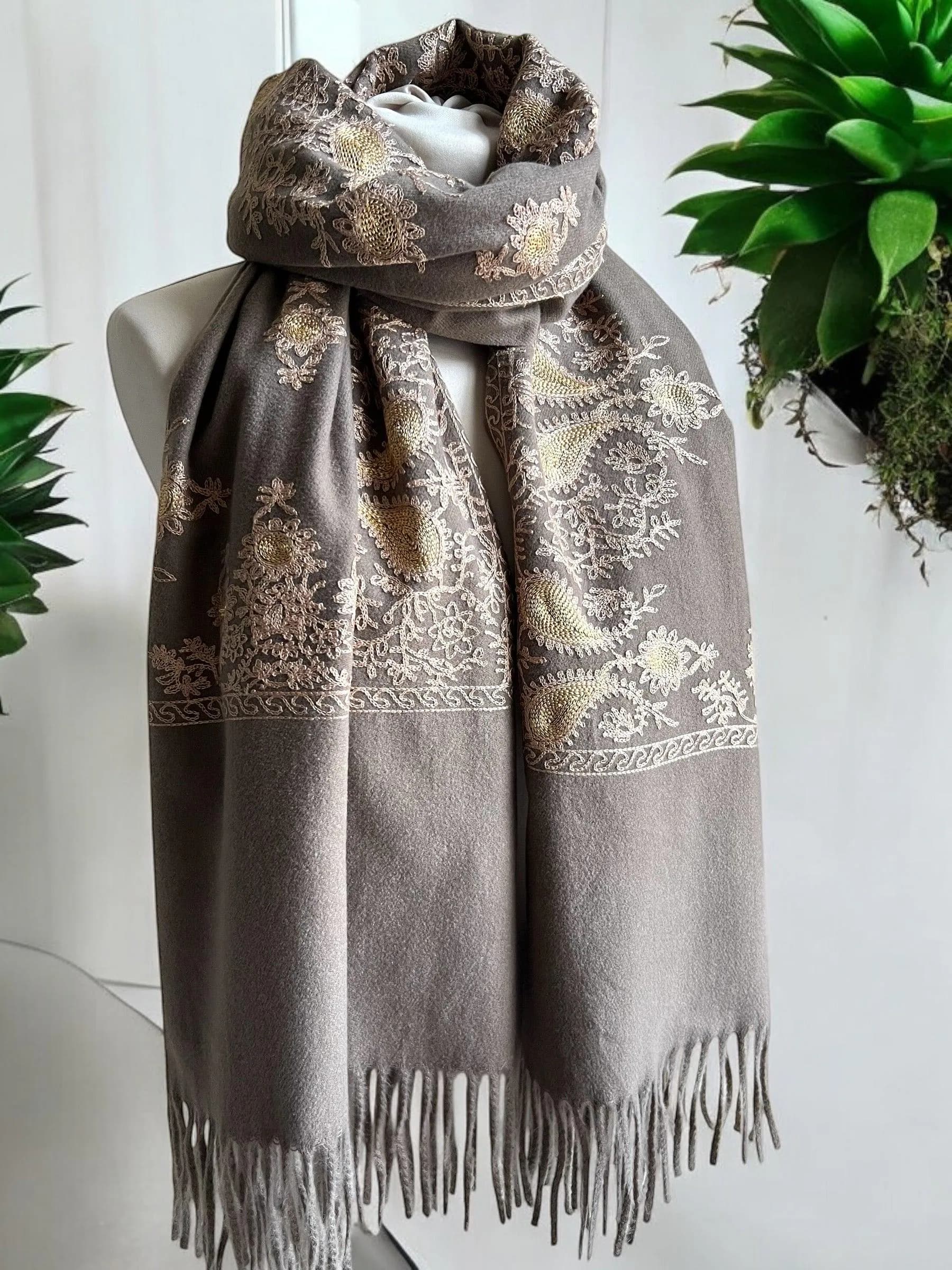 Women’s Winter Warm Embroidered Scarf Shawl Wrap | Cozy & Stylish Cold Weather Accessory - image 5