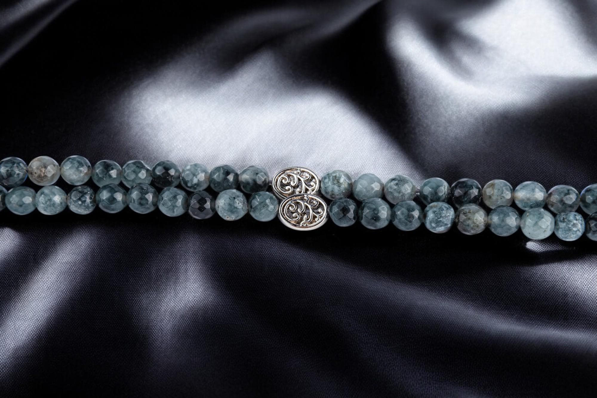 Grey Aqeeq Agate Tasbeeh; 99 Count Islamic Misbaha; Silver-Plated Pendant; Dhikr Prayer Beads; Ramadan Eid Gift; Muslim Gift - image 3