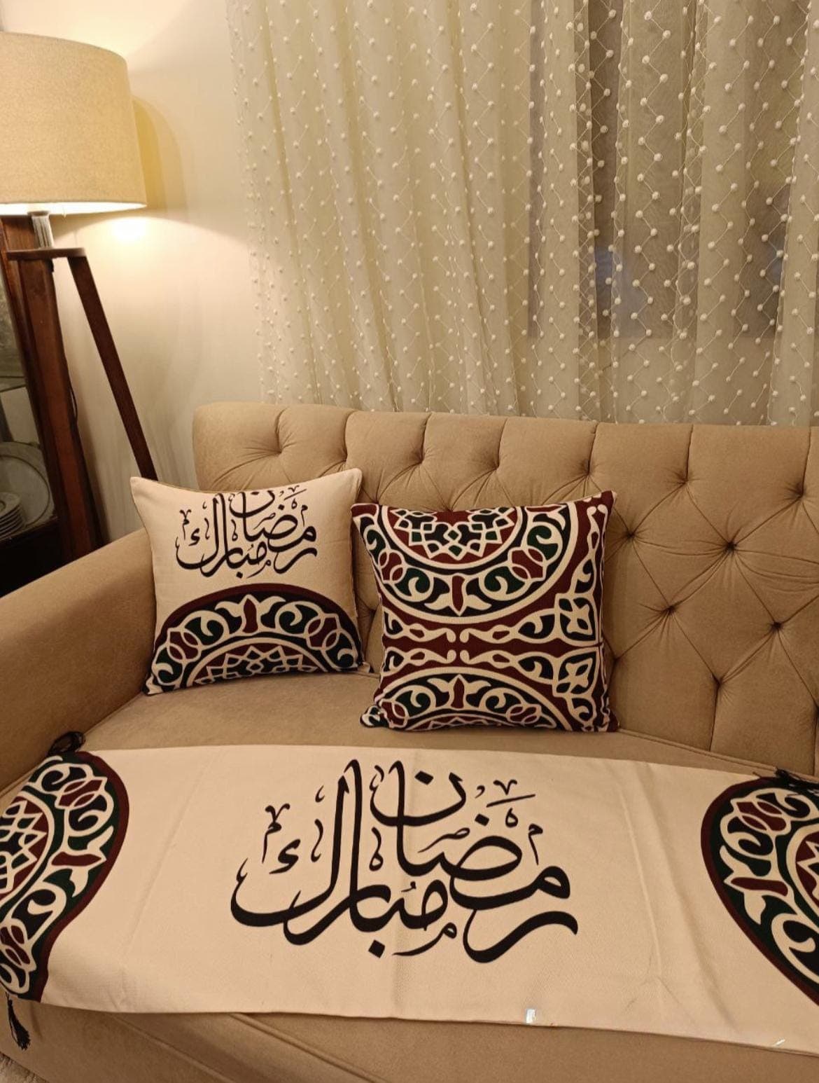 Ramadan Runner; Pillow cases; cushion; Living Room; Decor; Muslim; Eid; Home, Set, Dining; Pillow; Mat
