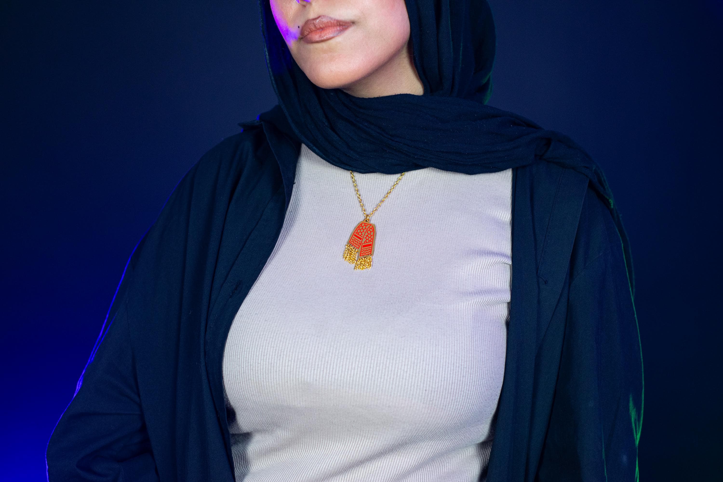 24k Gold-Plated Keffiyeh Necklace; Palestinian Jewelry; Arabic Heritage; Middle Eastern Gift; Cultural Gold Pendant; Gift for Her - image 4
