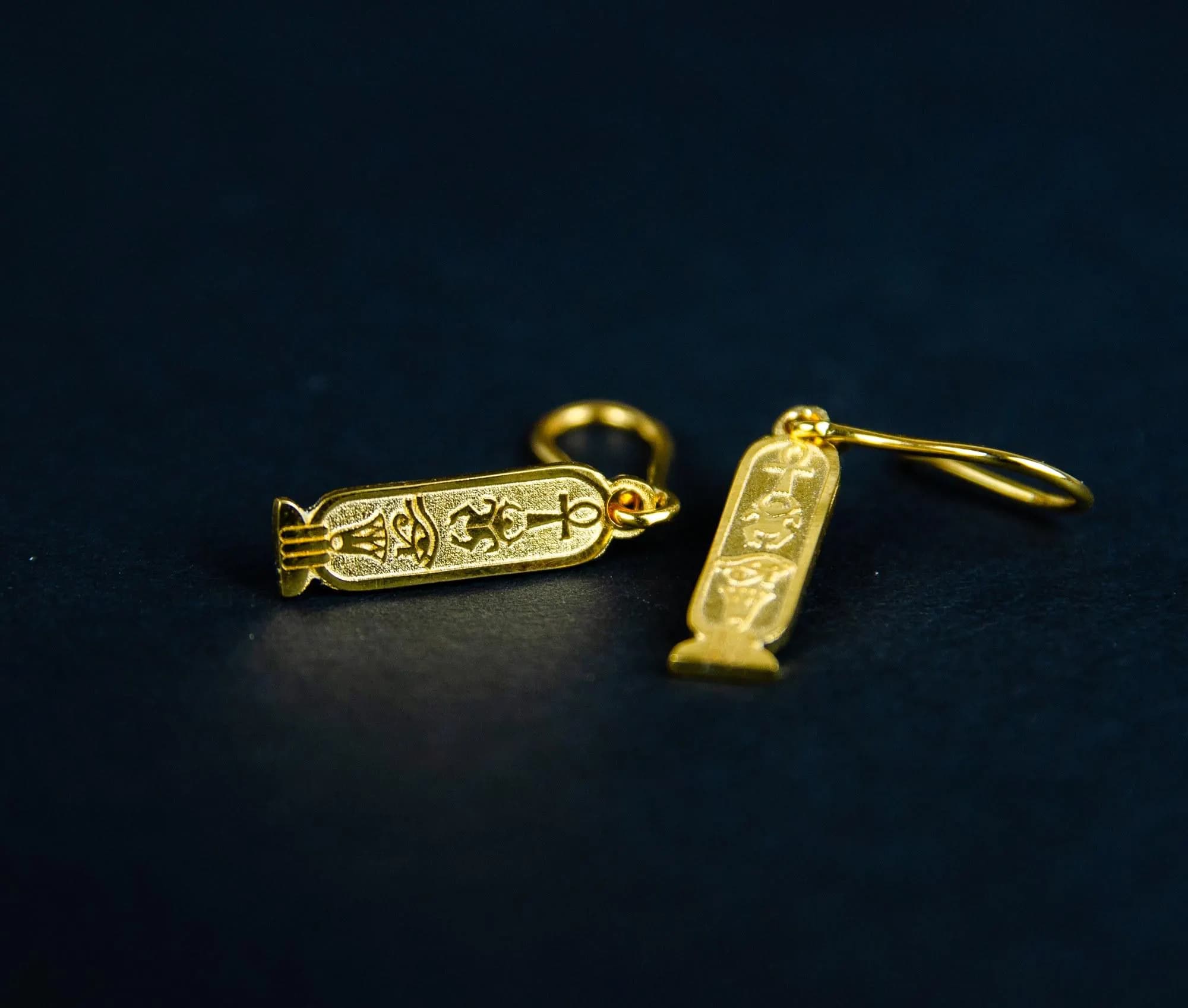 Egyptian Cartouche Necklace; 24k Gold-Plated; Hieroglyph Pendant; Ancient Egypt Jewelry; Pharaonic Gift; Gifts for Her; Statement - image 4