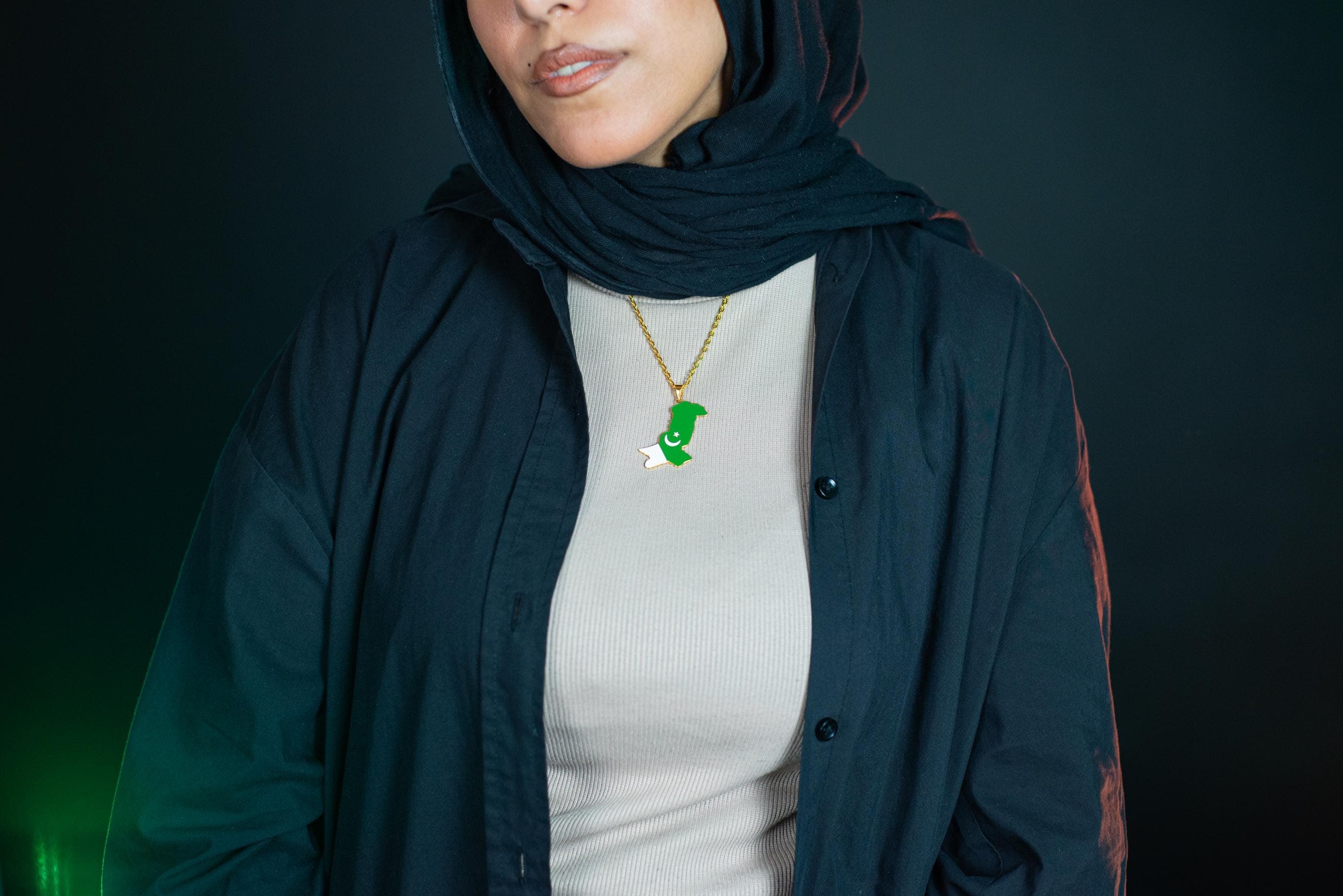 Pakistan Map Necklace; 24k Gold-Plated Pakistani Flag Pendant; Pakistani Jewelry; Heritage Necklace; Gift for Her - image 4