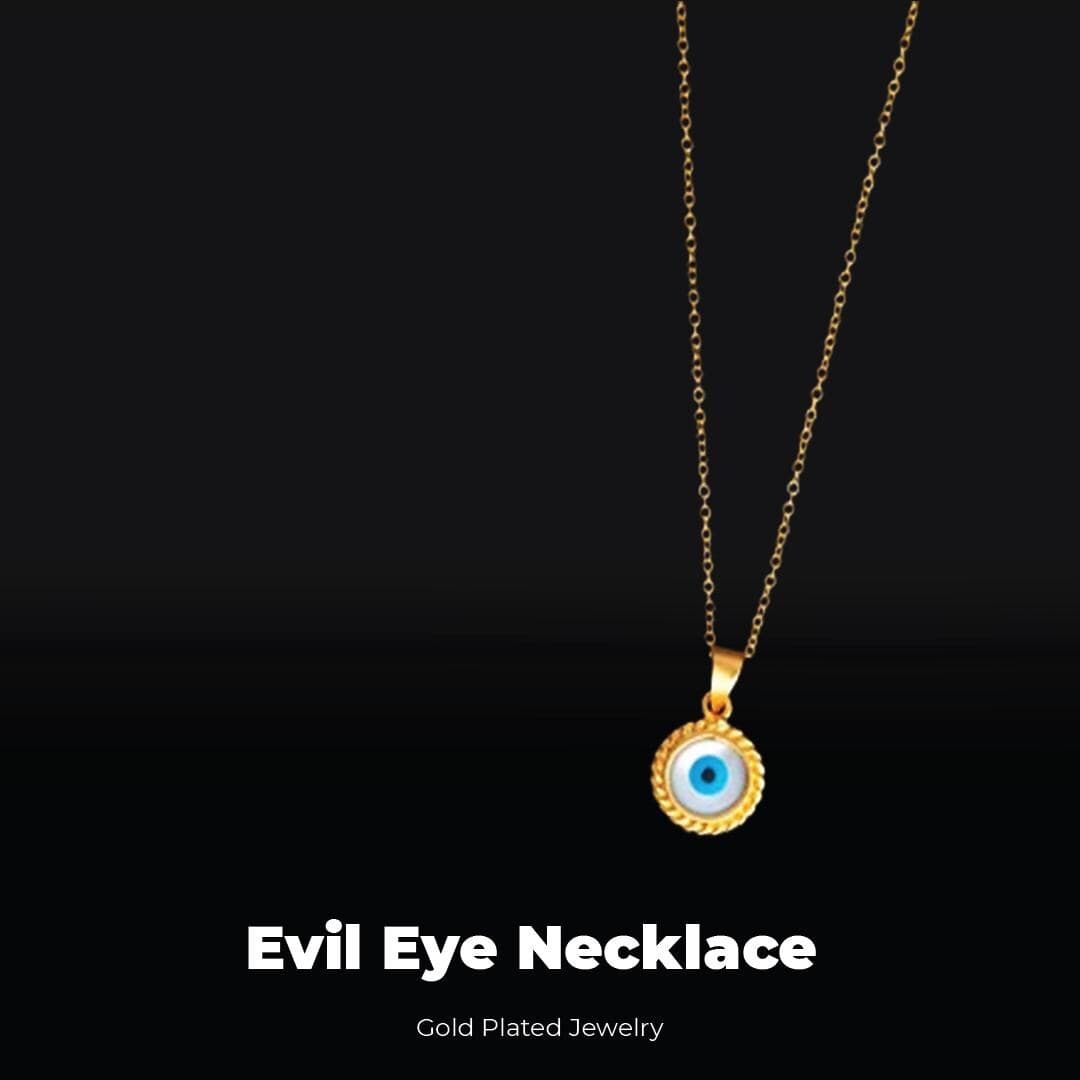Dainty 24k Gold-Plated Evil Eye Necklace; Minimalist Protection Jewelry; Nazar Pendant; Gift for Her; Layering Gold Chain