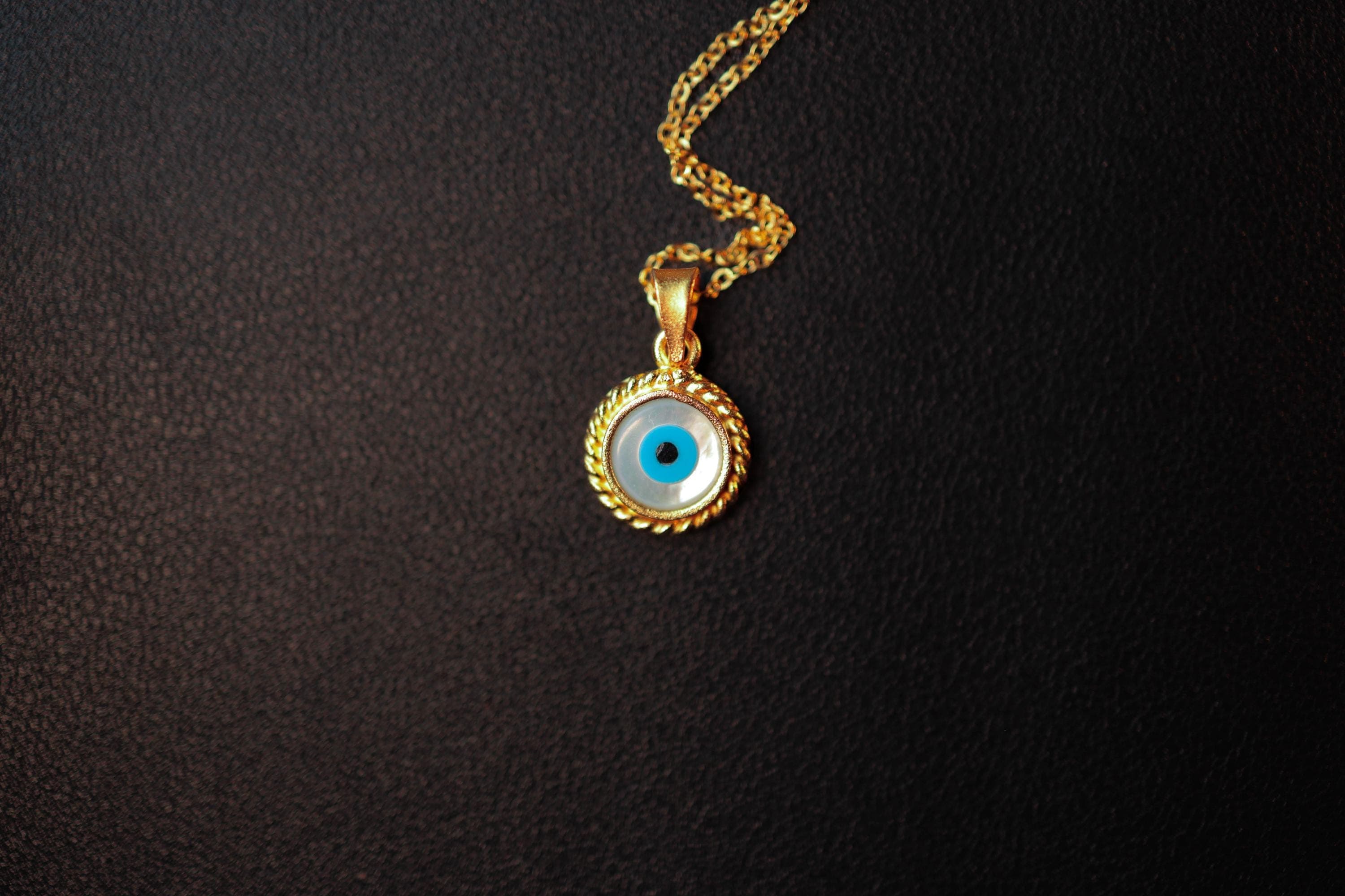 Dainty 24k Gold-Plated Evil Eye Necklace; Minimalist Protection Jewelry; Nazar Pendant; Gift for Her; Layering Gold Chain - image 3