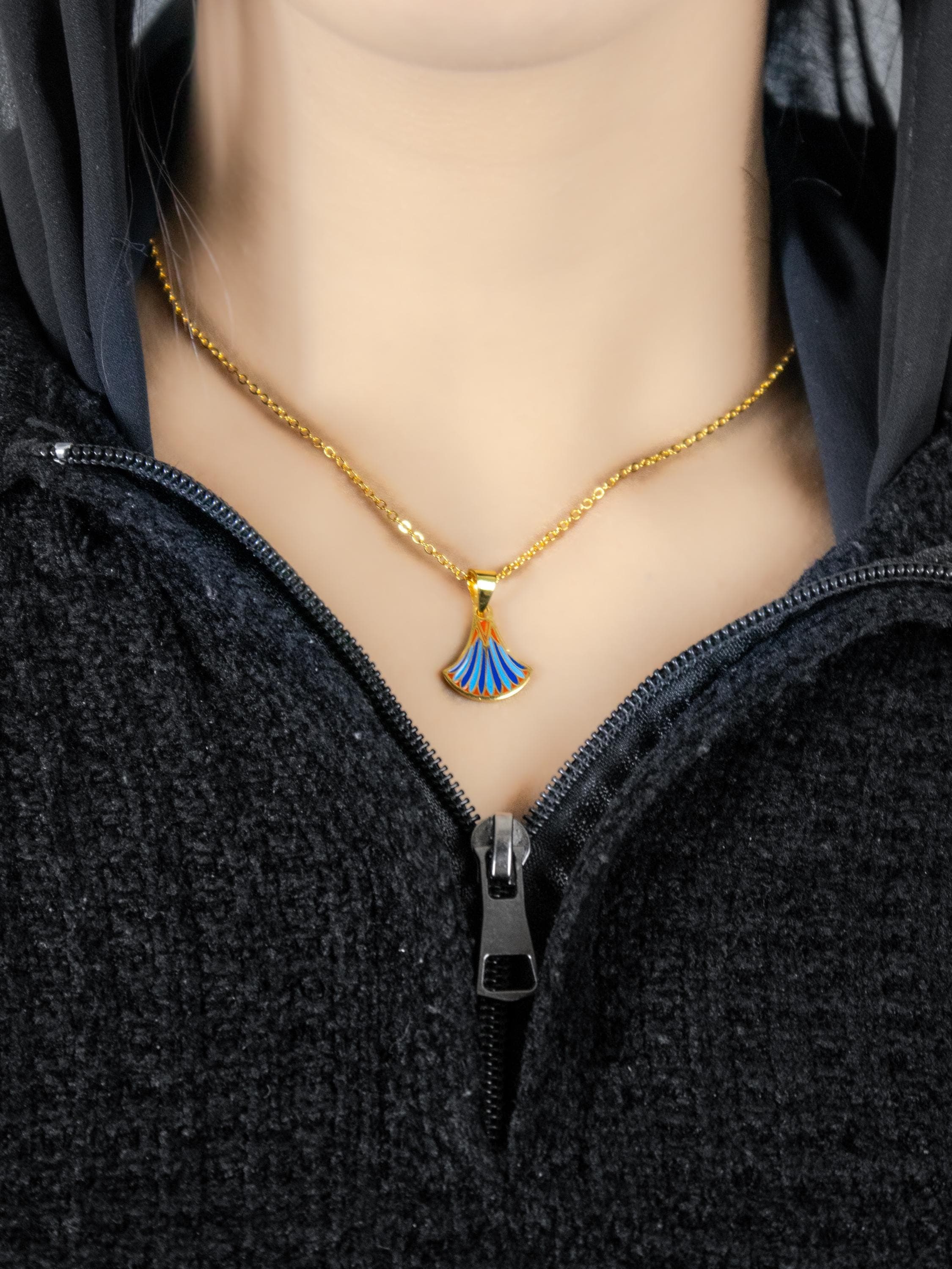 24k Gold Lotus Jewelry Set; Egyptian Necklace & Earrings; Ancient Egyptian Jewelry; Minimalist Gold Set; Gift for Her; Cultural Gold Gift - image 5