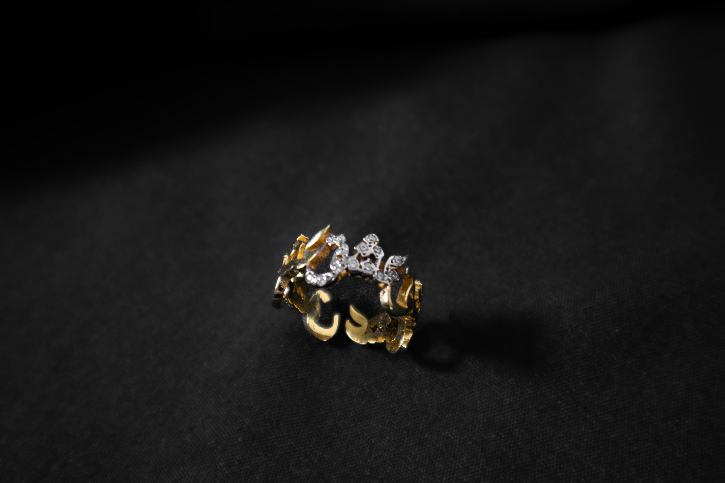 24k Gold-Plated Ishq Love Ring; Arabic Script Jewelry; Romantic Statement Ring; Middle Eastern Gift; Arabic Calligraphy; Gifts for Her