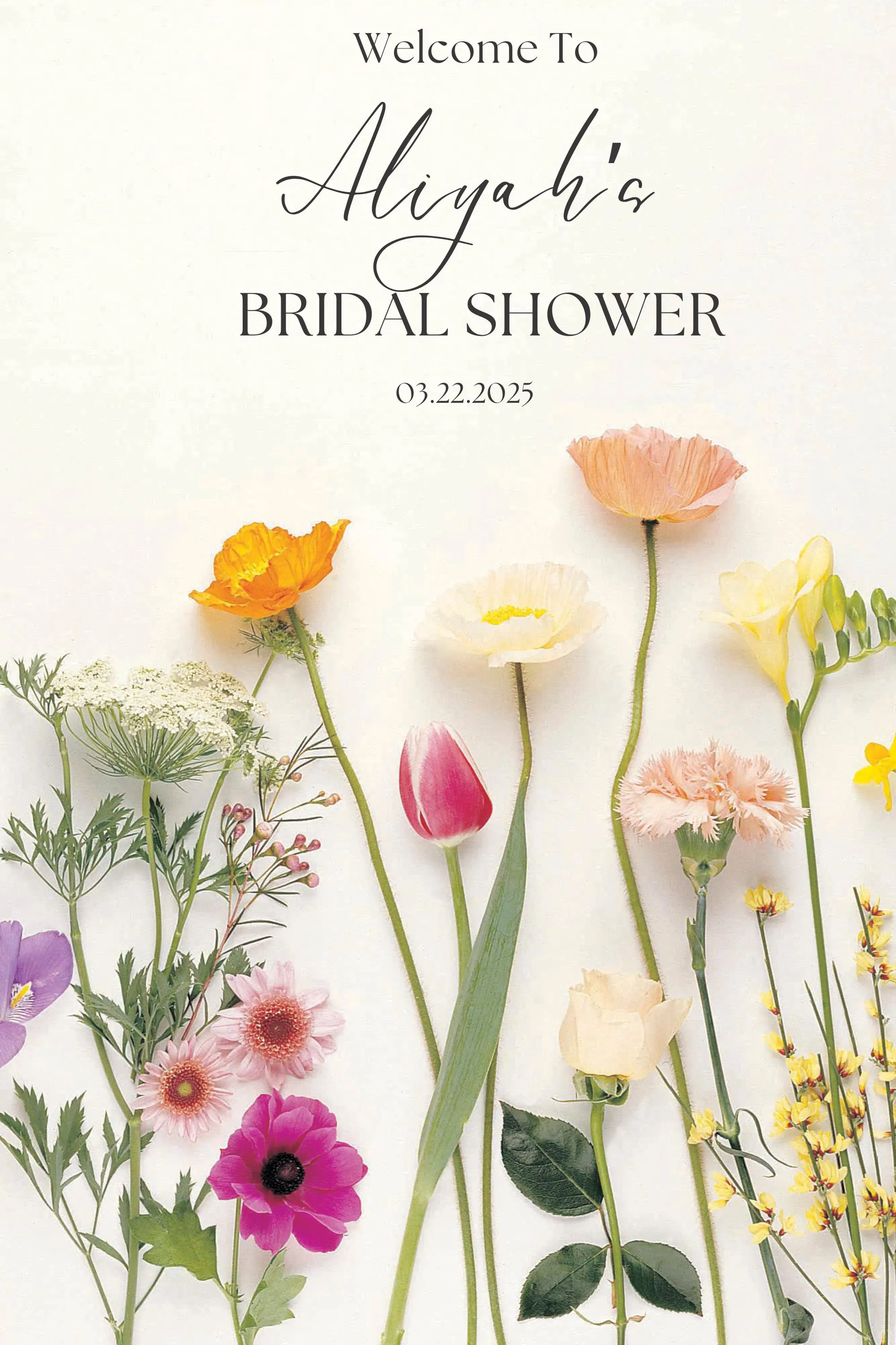 Floral Bridal Shower Welcome Sign: Wildflower Design (Digital Download) - image 3