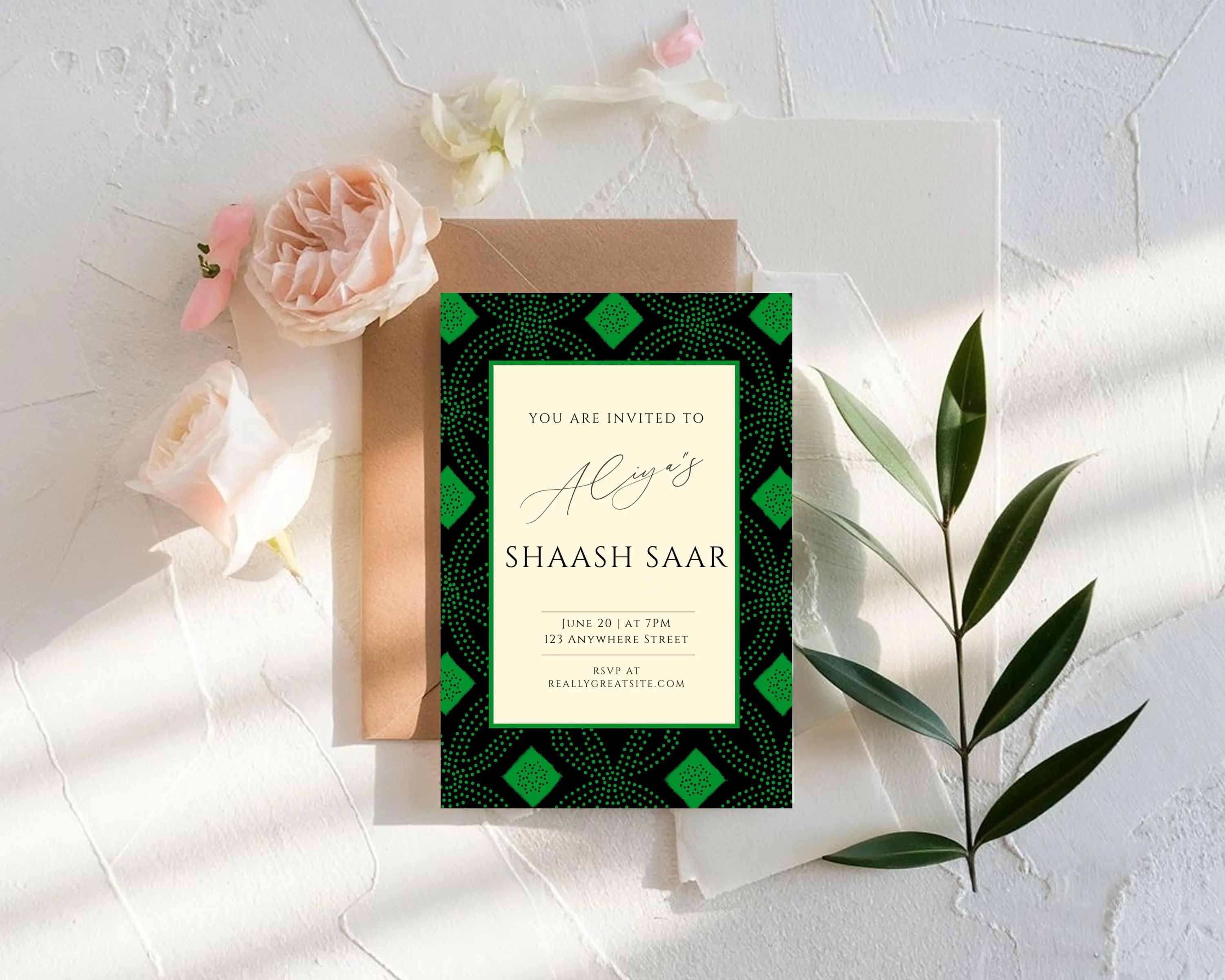 Somali Shaash Saar Invitation: Henna Party Wedding Invite (Digital Downloadable PDF File) - image 2